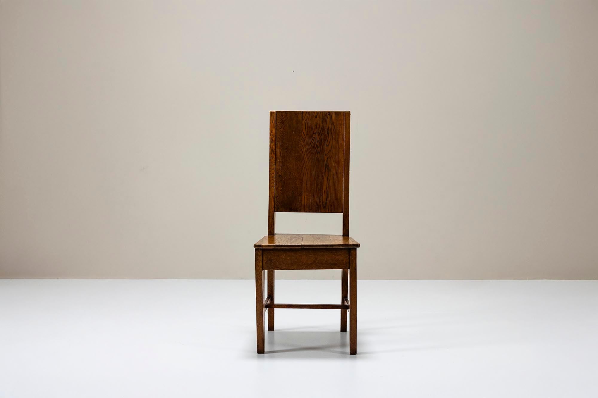 Deux nouvelles chaises d'appoint en chêne de l'école de Hague, Pays-Bas, années 1930 Bon état - En vente à Hellouw, NL