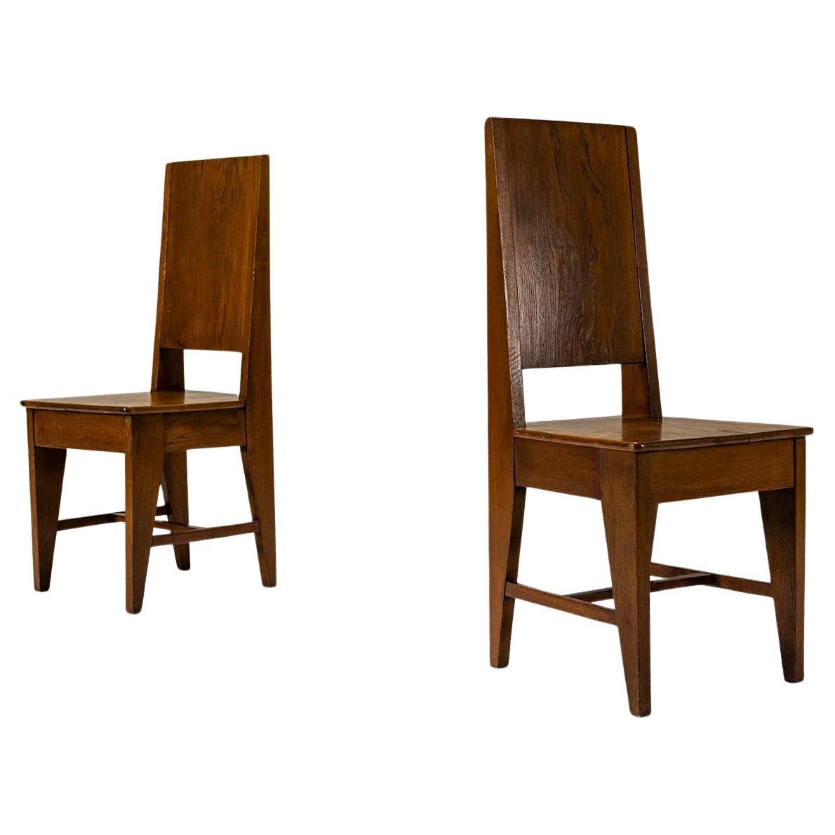 Two New Hague School Side Chairs in Oak, The Netherlands 1930s