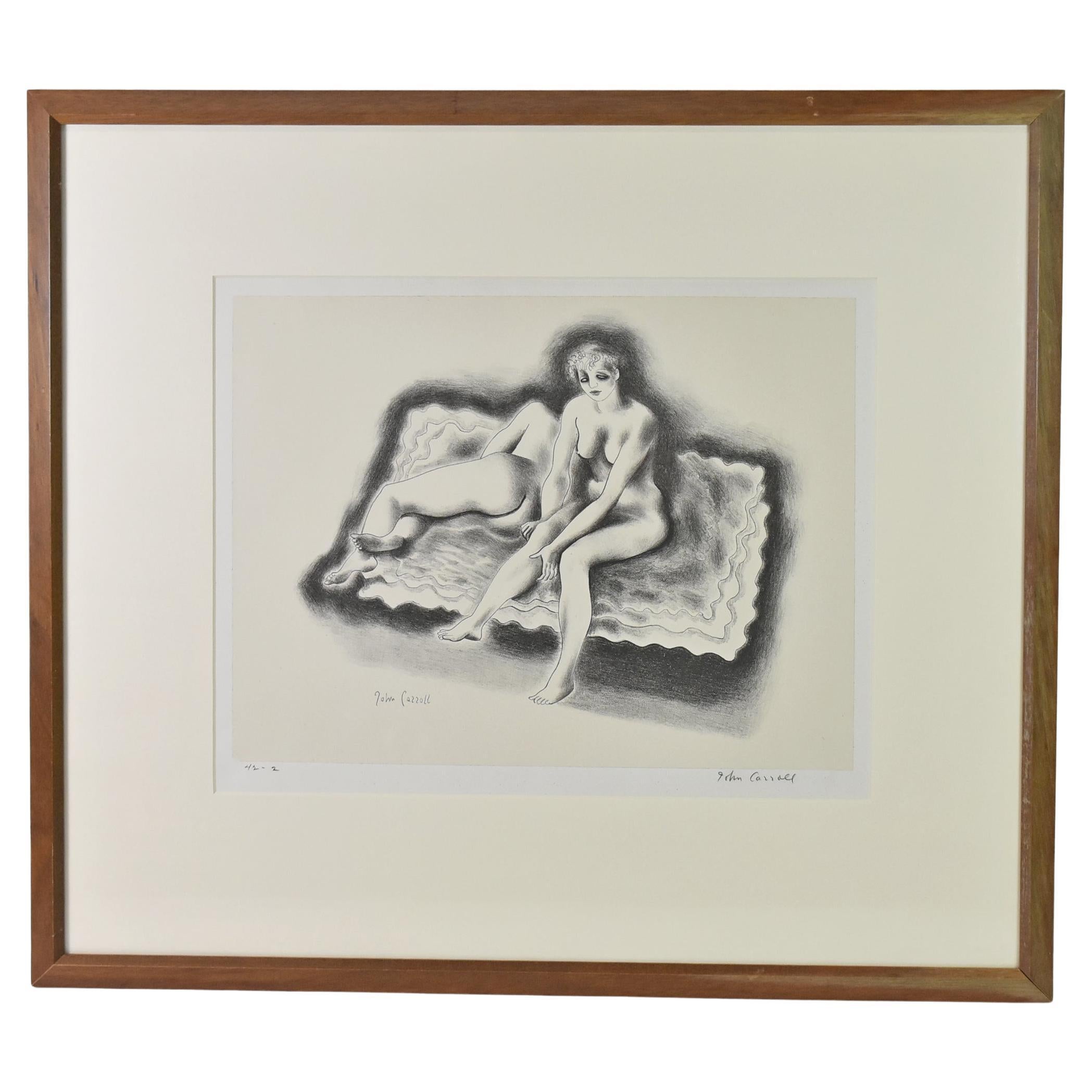 "Two Nudes" Signed by John Carroll