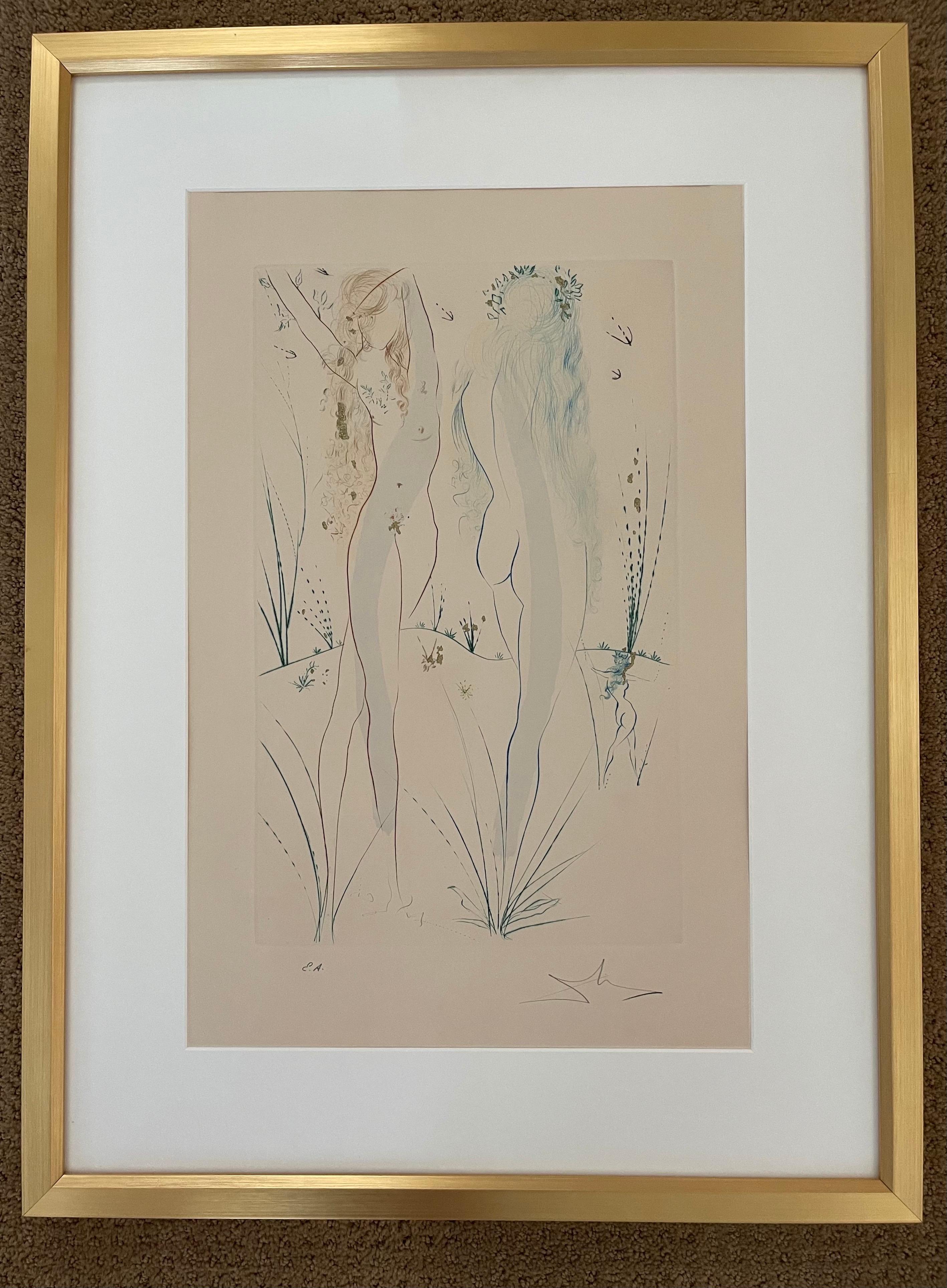 « Two Nudes », eau-forte de Solomon par Salvador Dali, édition d'artiste 8