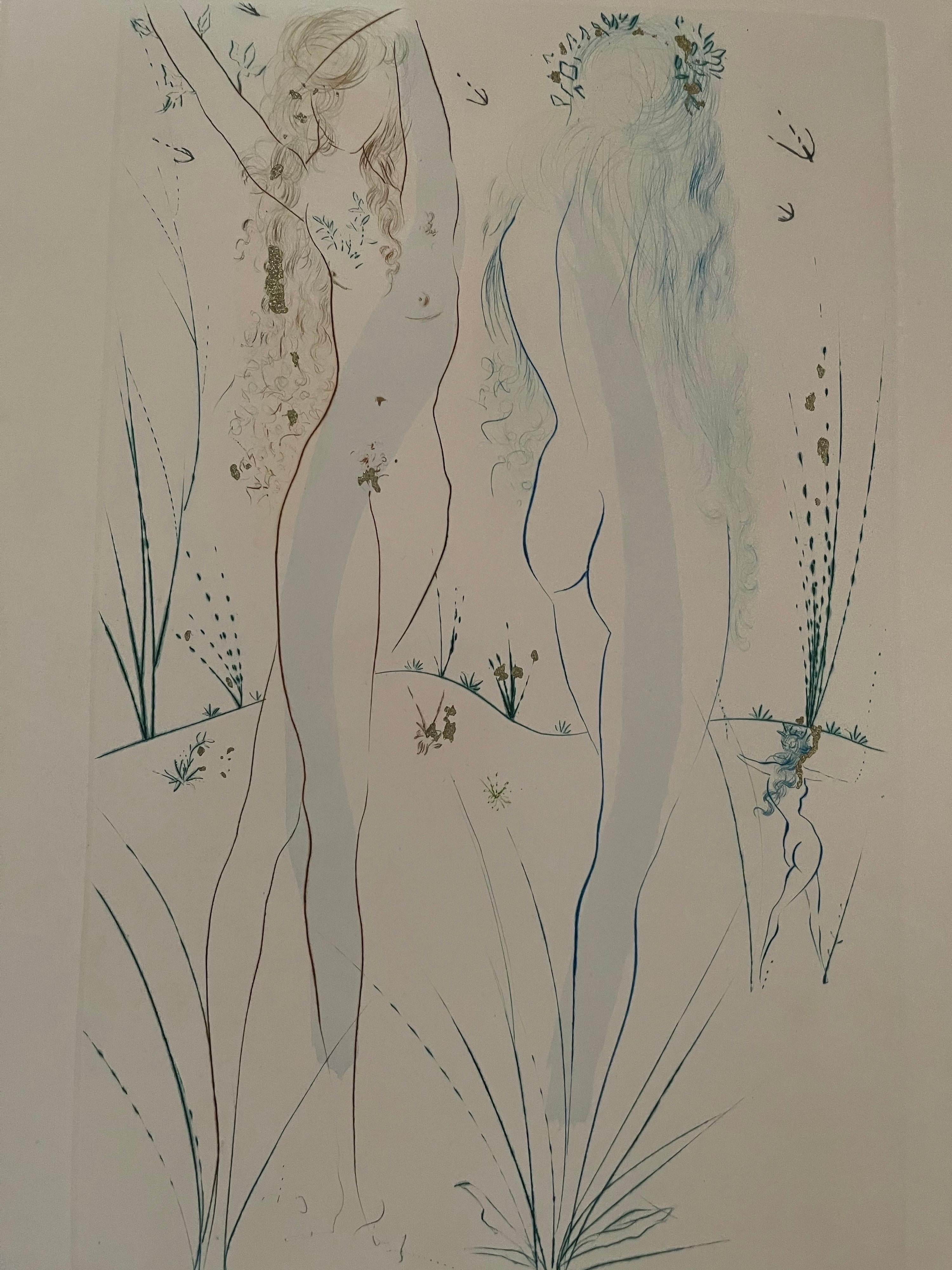 « Two Nudes », eau-forte de Solomon par Salvador Dali, édition d'artiste 2