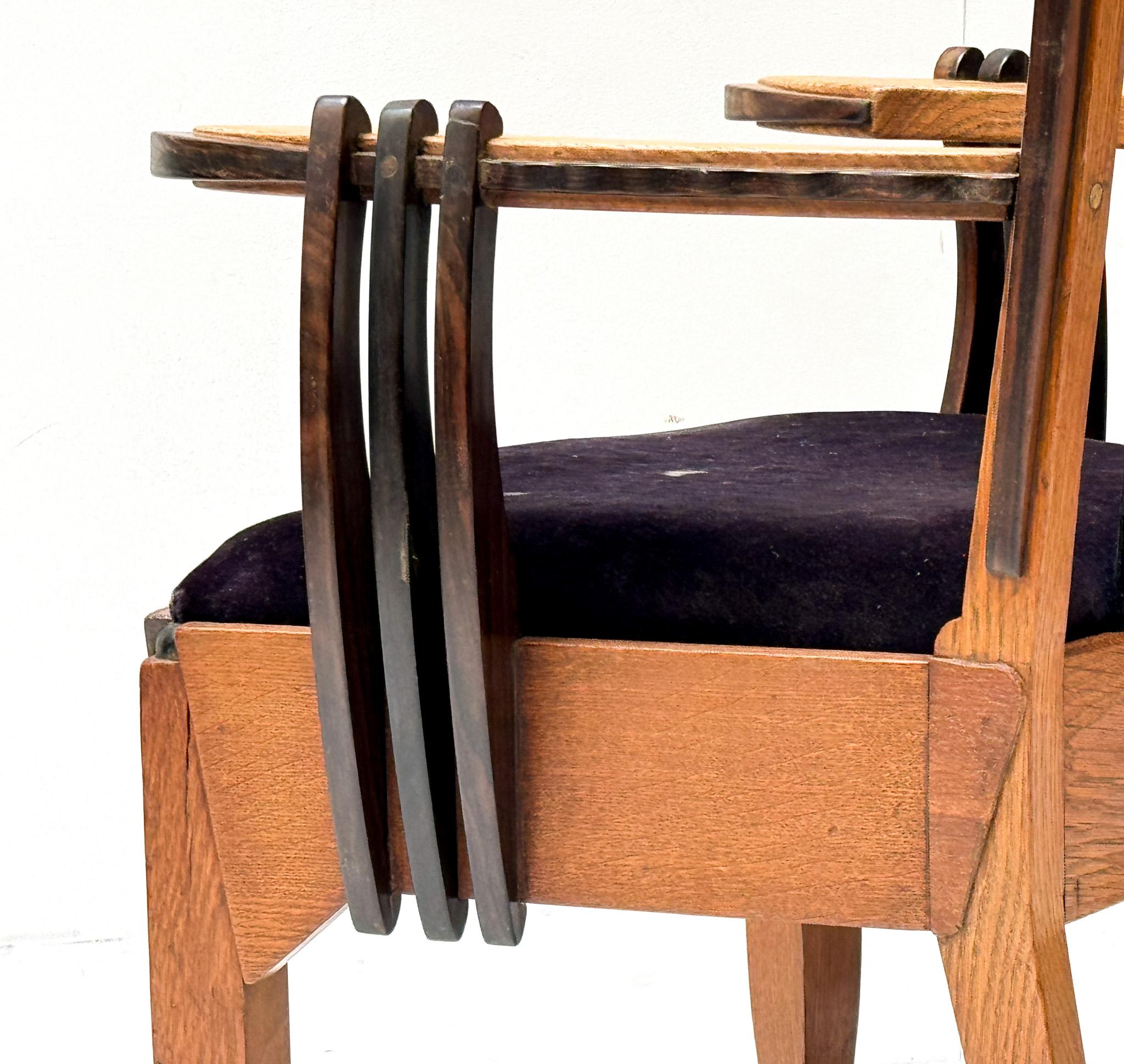 Amsterdamse School Sessel aus Eichenholz im Art déco-Stil von Hildo Krop, 1920er Jahre im Angebot 2