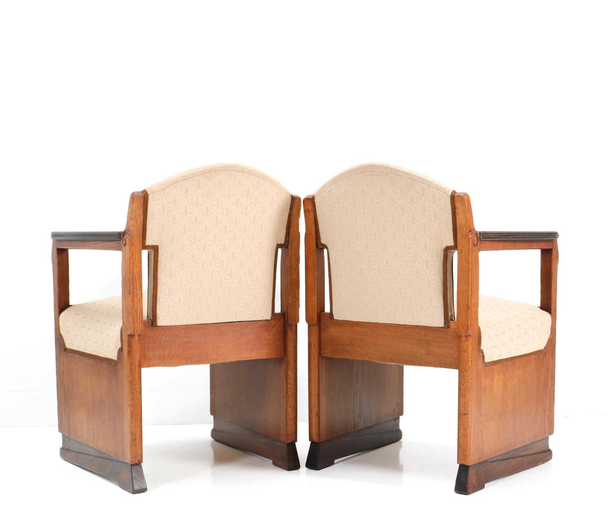 Néerlandais Deux fauteuils Art Déco Amsterdamse School de Hildo Krop pour 't Woonhuys en vente