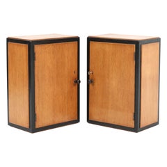 Two Oak Art Deco Haagse School Wall Cabinets, 1920s