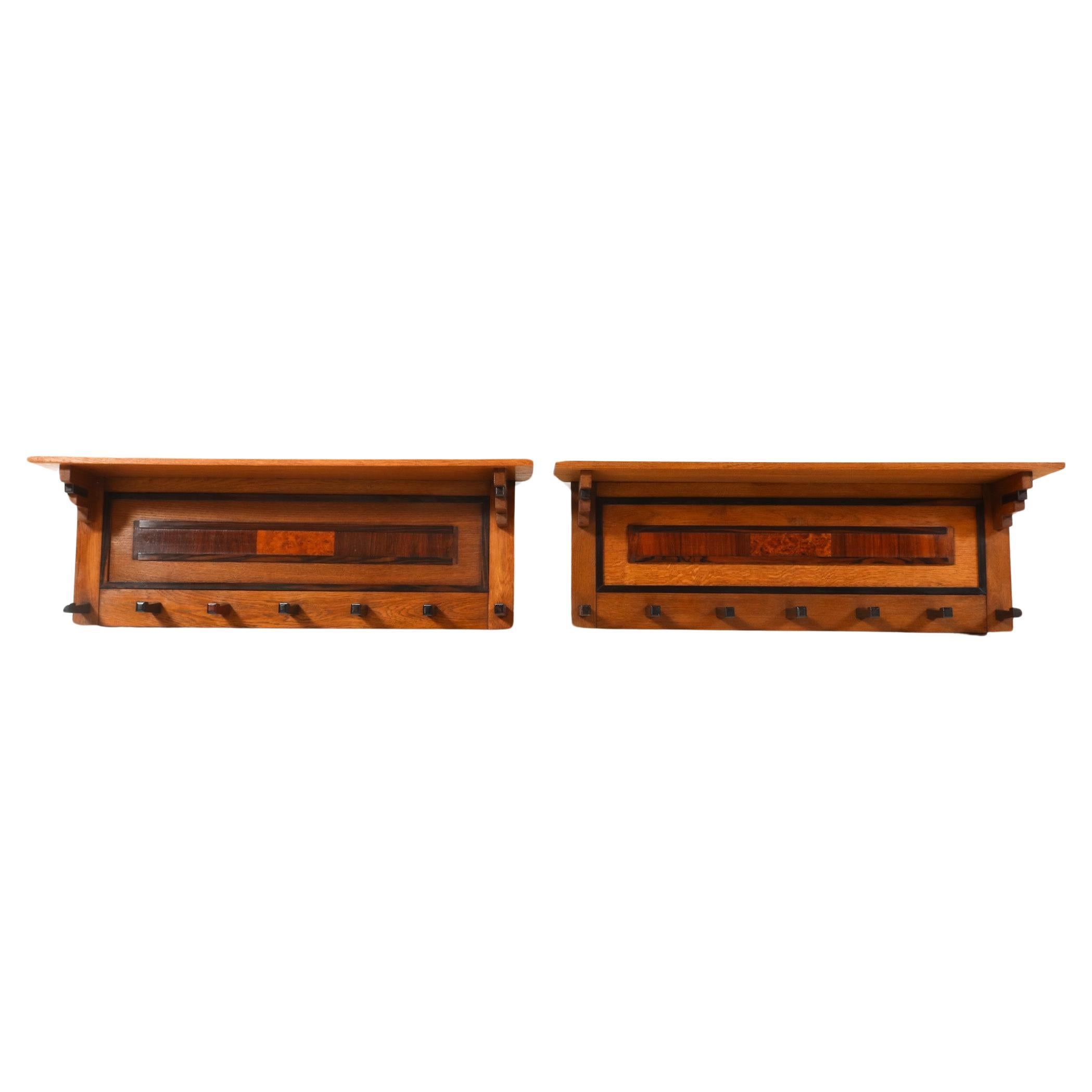Two Oak Art Deco Modernist Coat Racks by P.E.L. Izeren for De Genneper ...