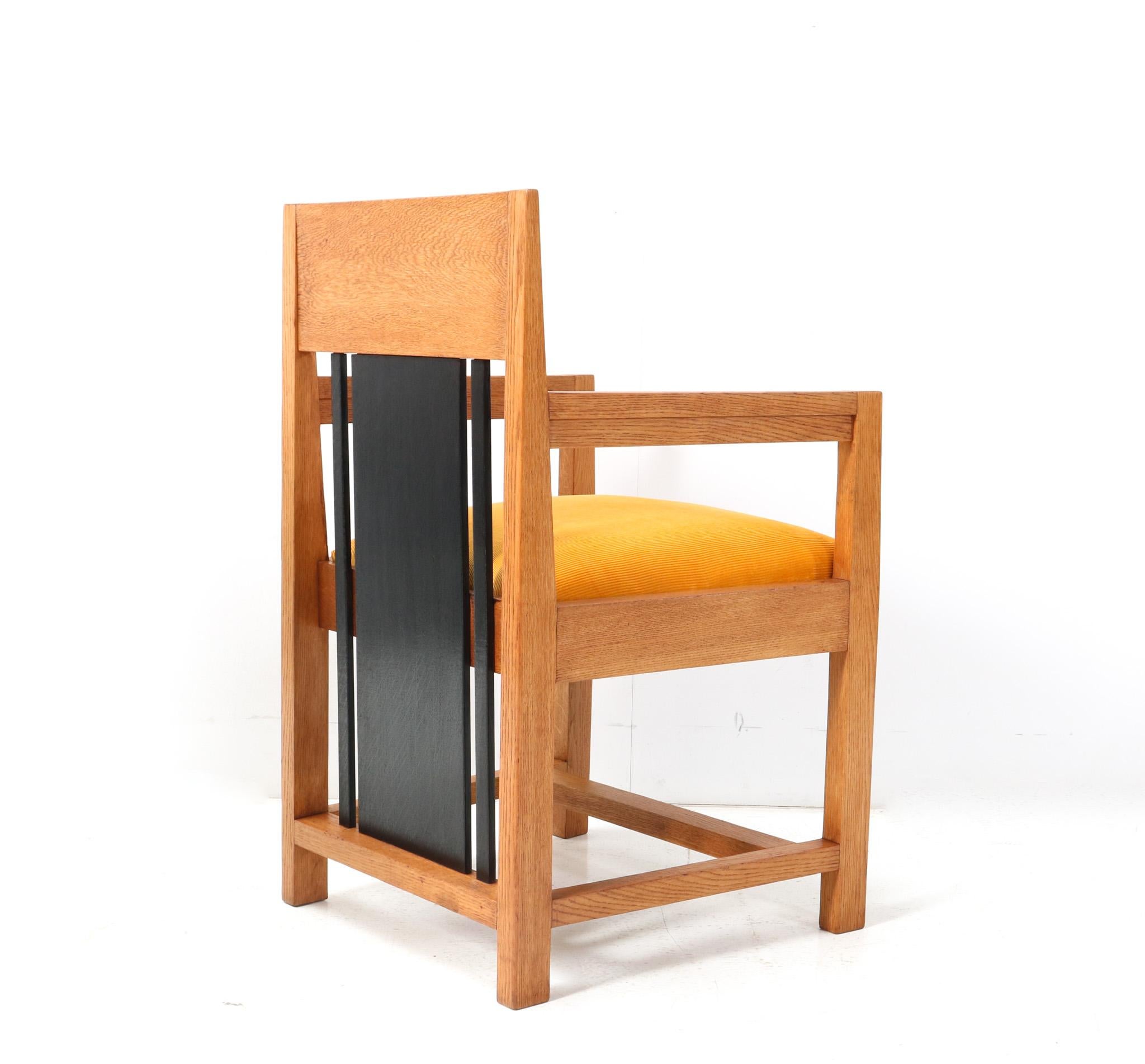 Two Oak Art Deco Modernist High Back  Armchairs by Cor Alons, 1927 For Sale 2