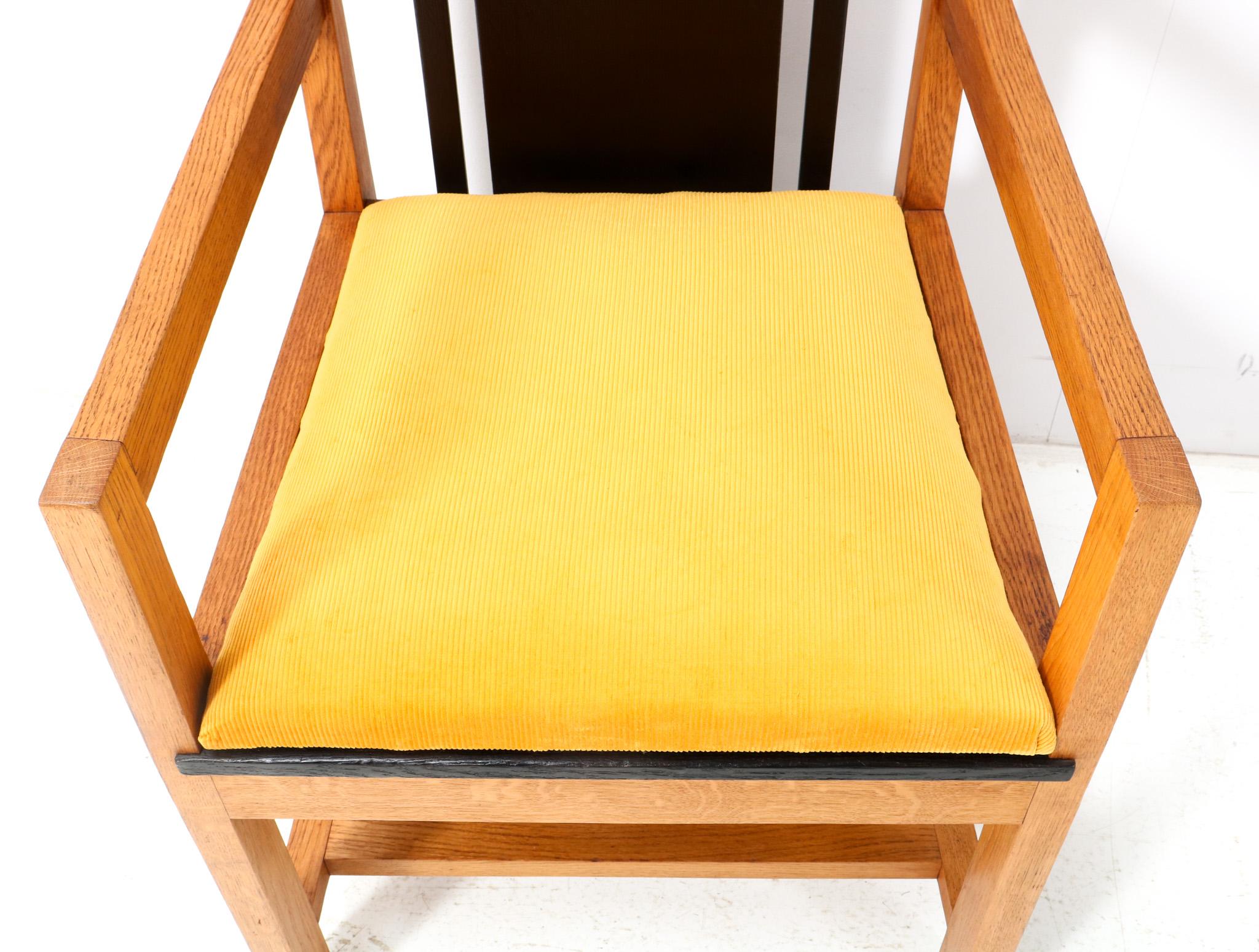Deux fauteuils en Oak Art Deco Modernist High Back  Fauteuils de Cor Alons, 1927 en vente 2