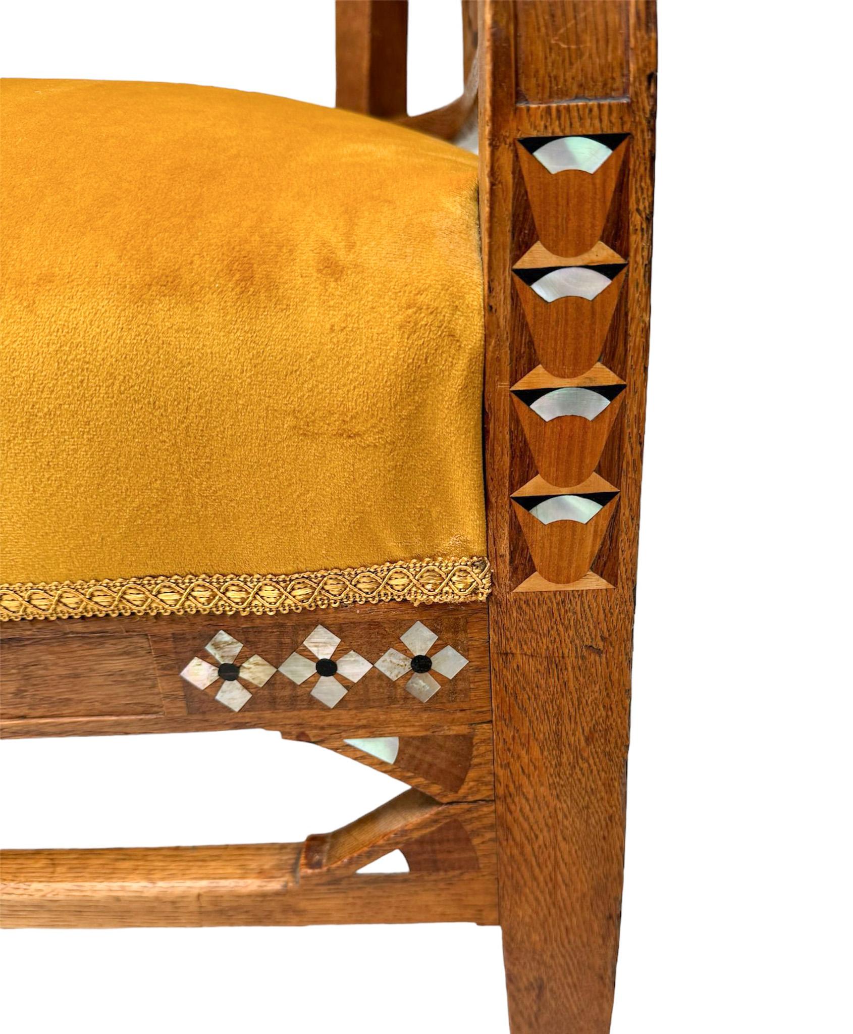 Two Oak Art Nouveau Arts & Crafts Armchairs by H.F. Jansen & Zonen Amsterdam For Sale 8