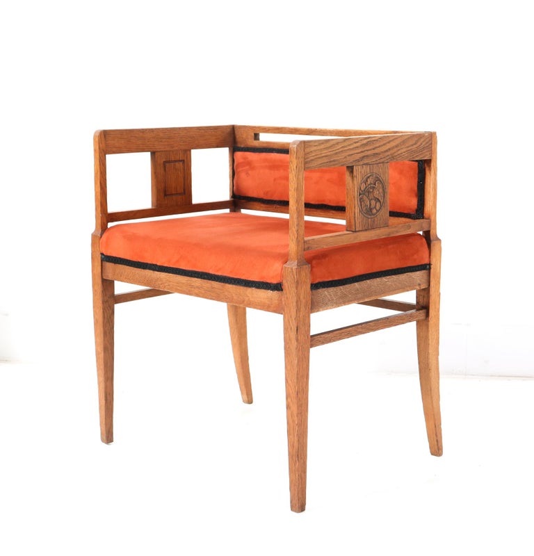 Two Oak Arts and Crafts Art Nouveau Stools, 1900s For Sale at 1stDibs