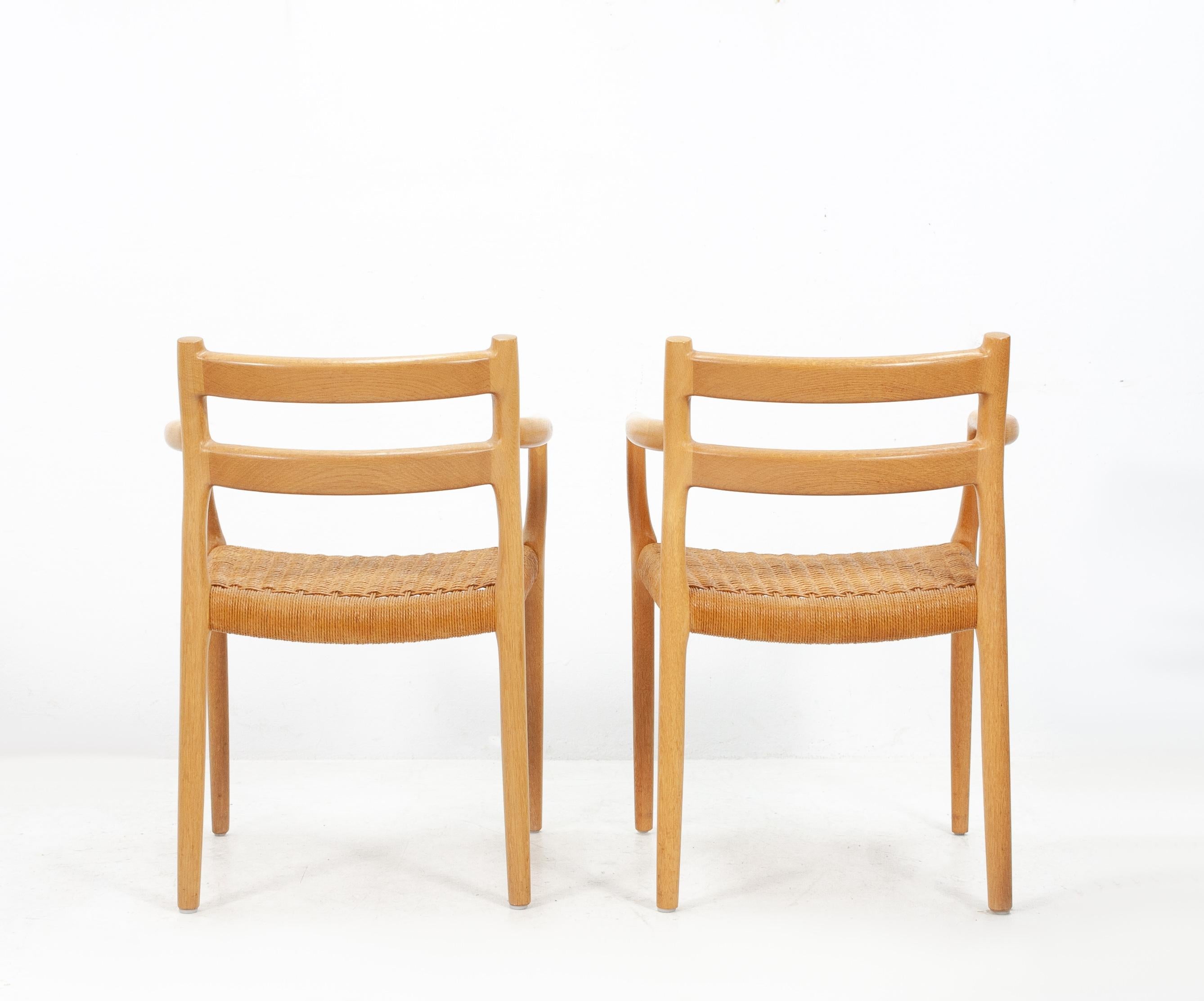 Late 20th Century Two Oak Niels O Möller Armchairs