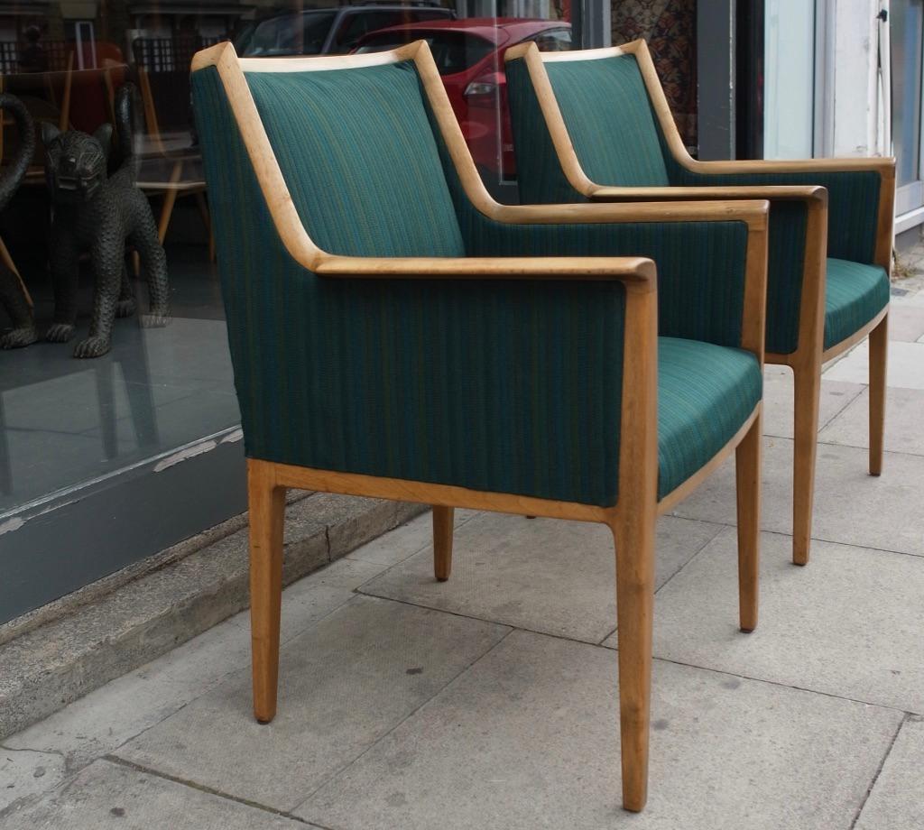 Two 1950s Hardwood Framed Side/Carver Chairs Attributed to Bröderna Andersson For Sale 5