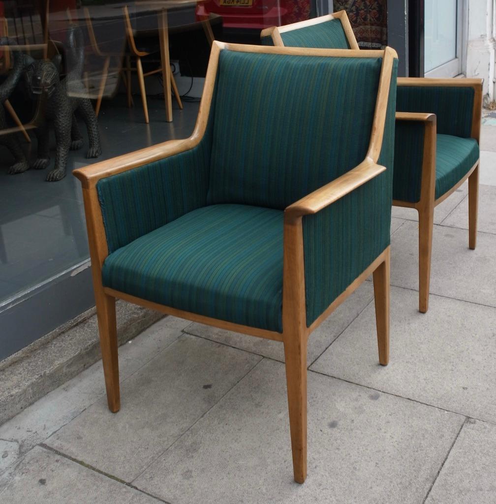 Two 1950s Hardwood Framed Side/Carver Chairs Attributed to Bröderna Andersson For Sale 7