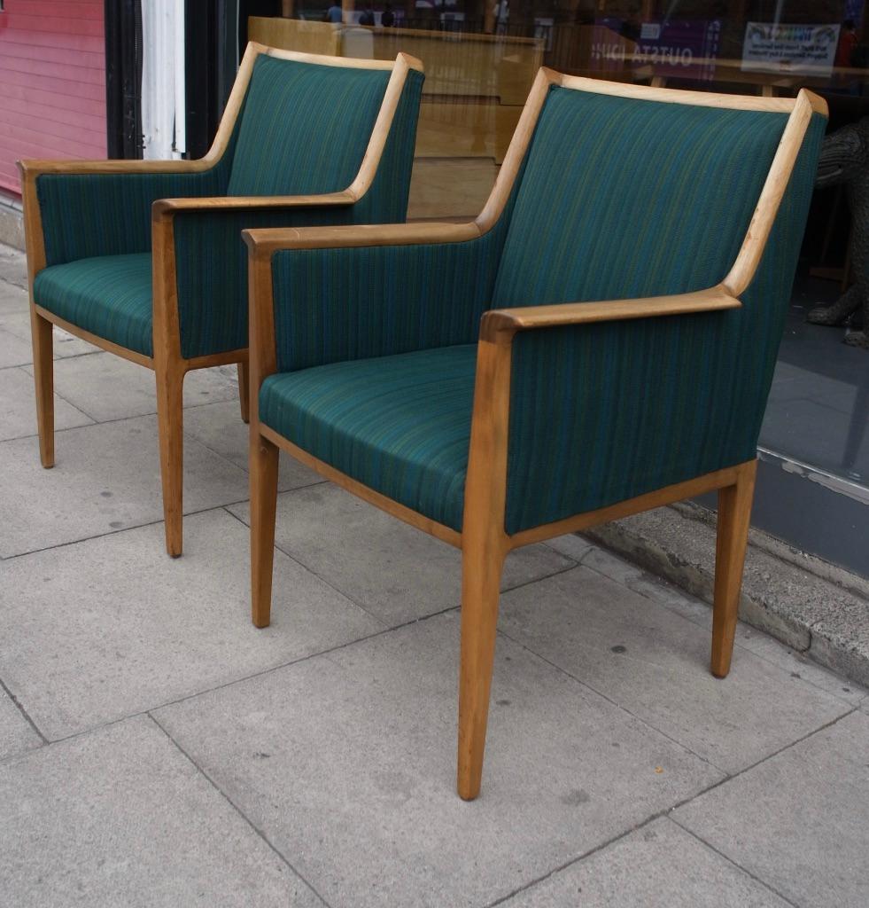 Swedish Two 1950s Hardwood Framed Side/Carver Chairs Attributed to Bröderna Andersson For Sale