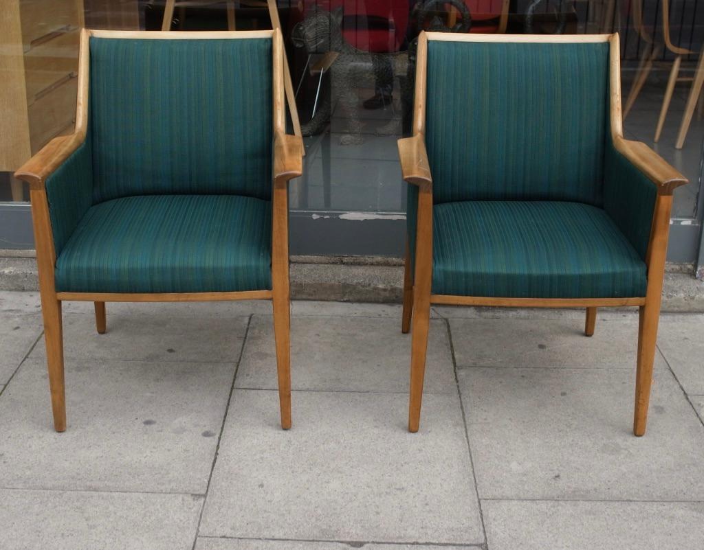 Two 1950s Hardwood Framed Side/Carver Chairs Attributed to Bröderna Andersson For Sale 3