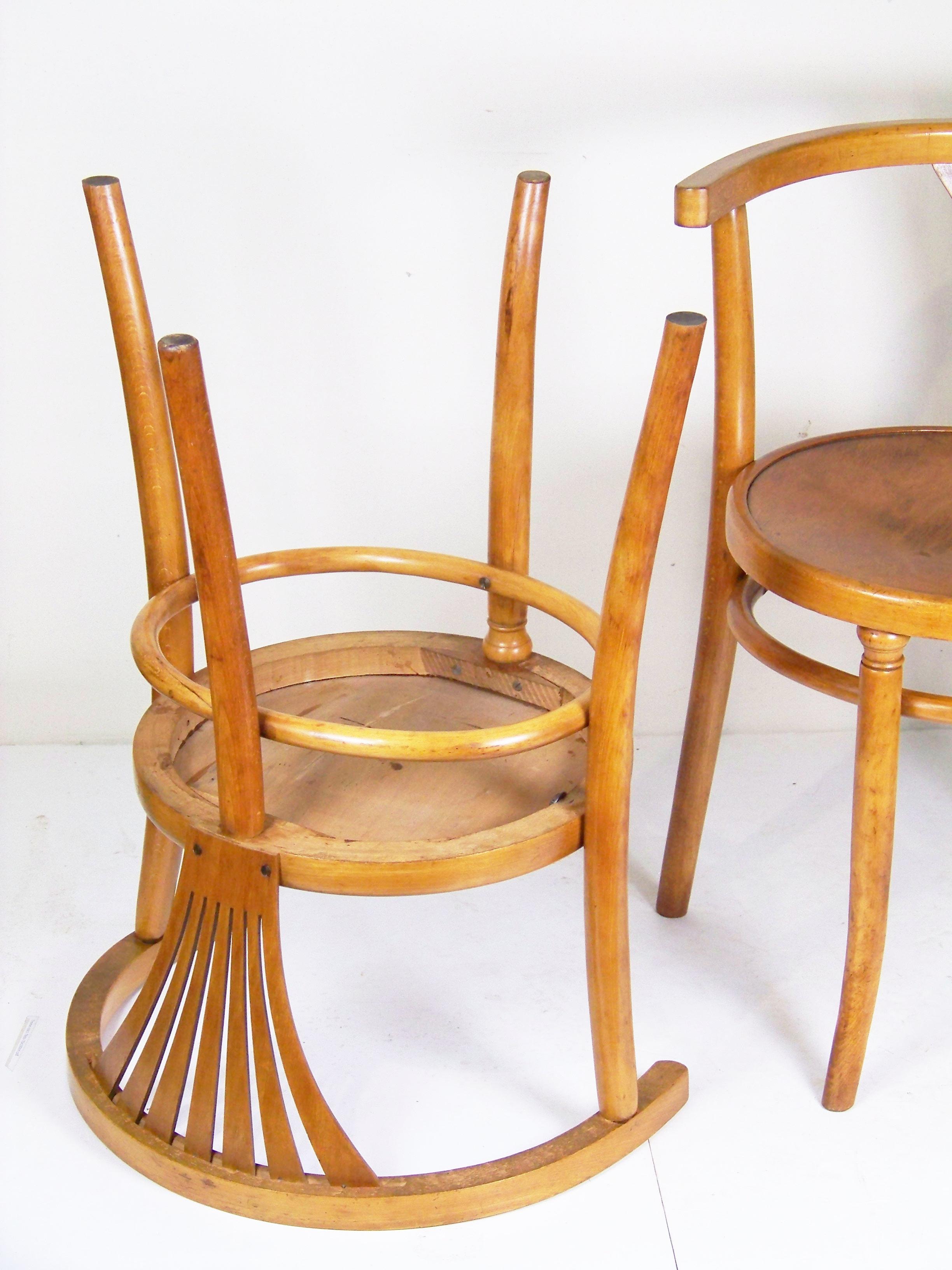 Beech Two Office Chairs Thonet Nr.28 For Sale