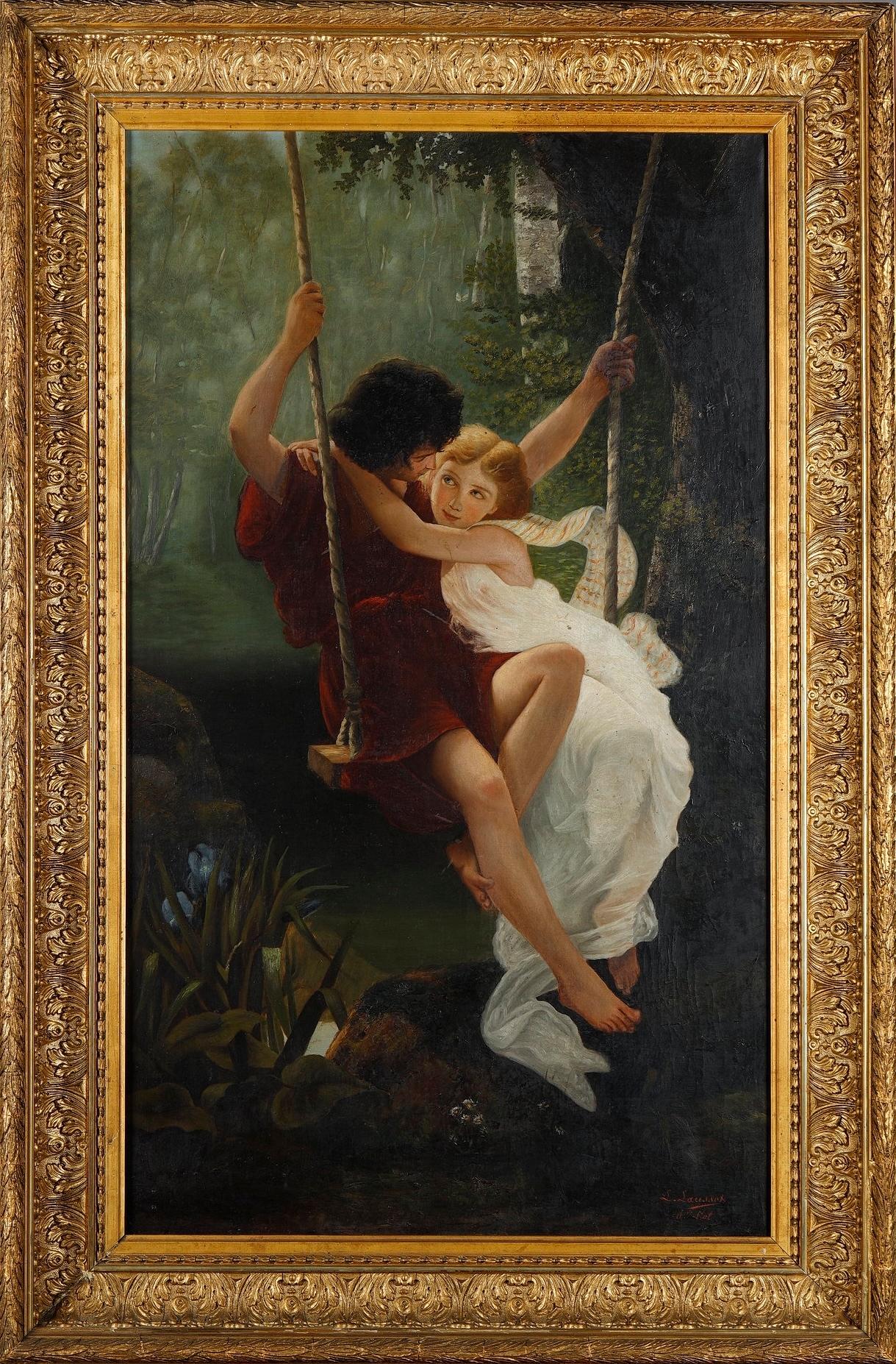Set of two oil on canvas paintings depicting 
