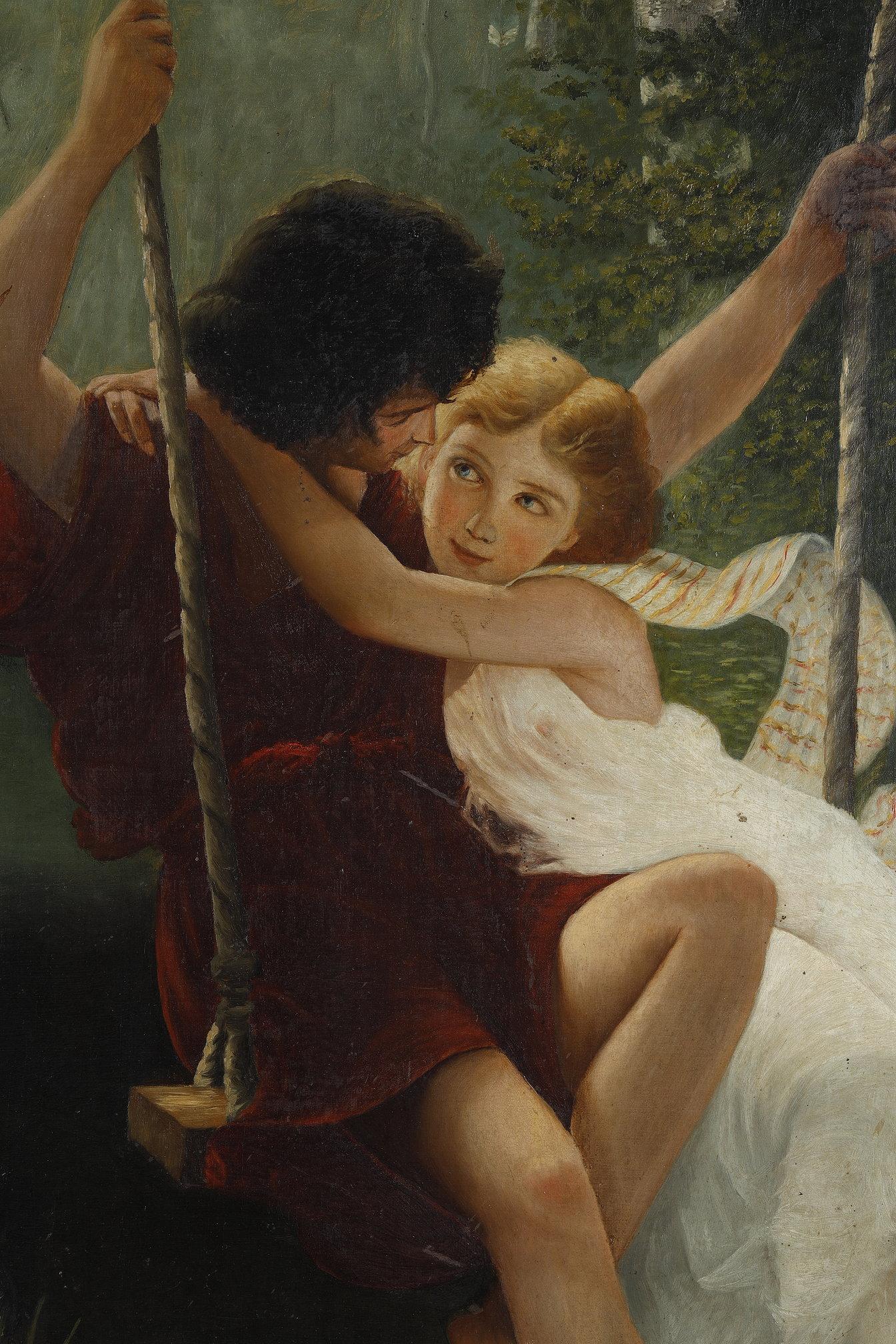 Two oils on canvas after Pierre Auguste Cot (1837-1883) In Good Condition In Paris, FR