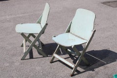 Two Old Folding Chairs in Bentwood Italy 1950s Curved Wood