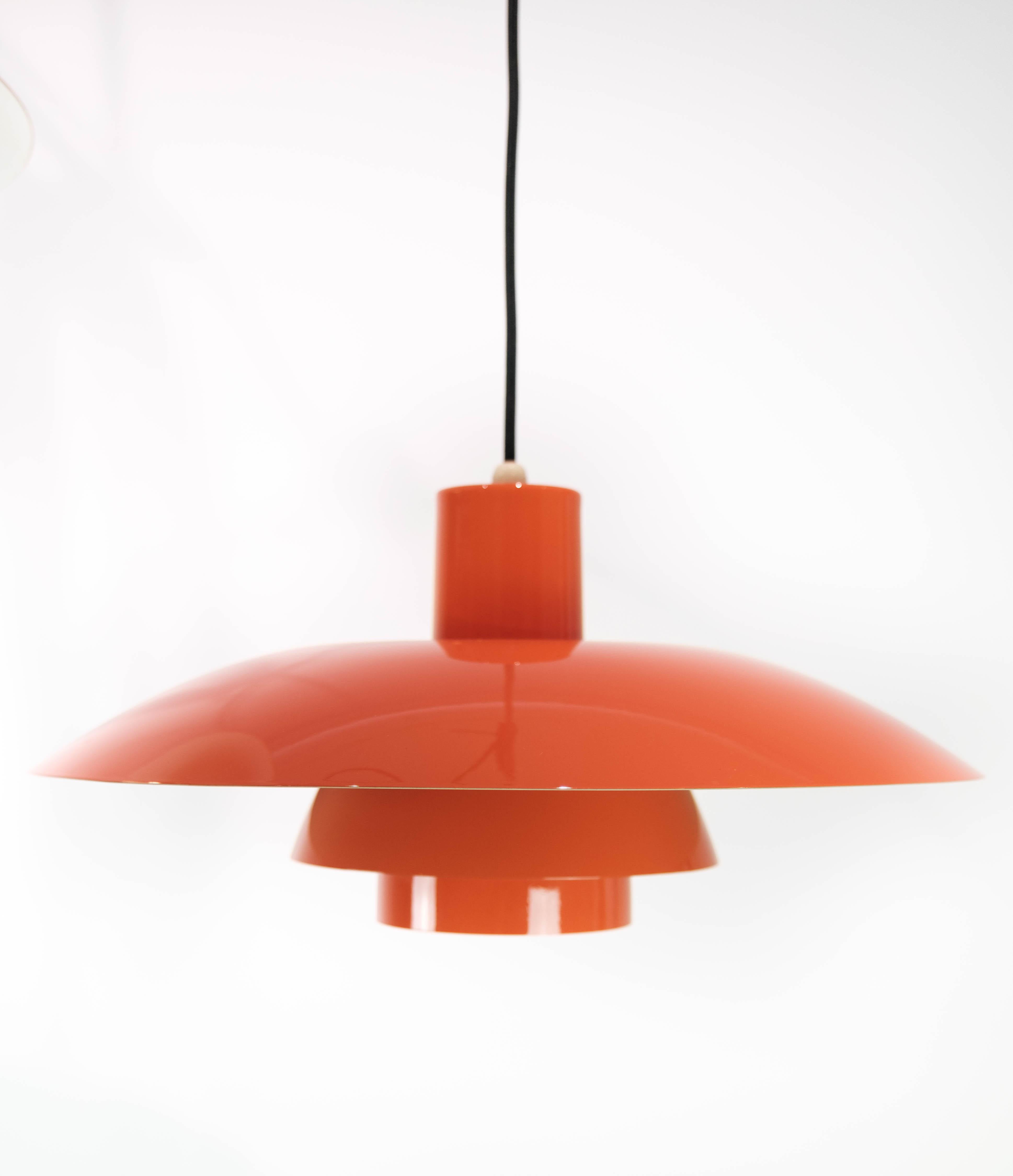 Two Orange PH4 Pendants Designed by Poul Henningsen, 1950s 2