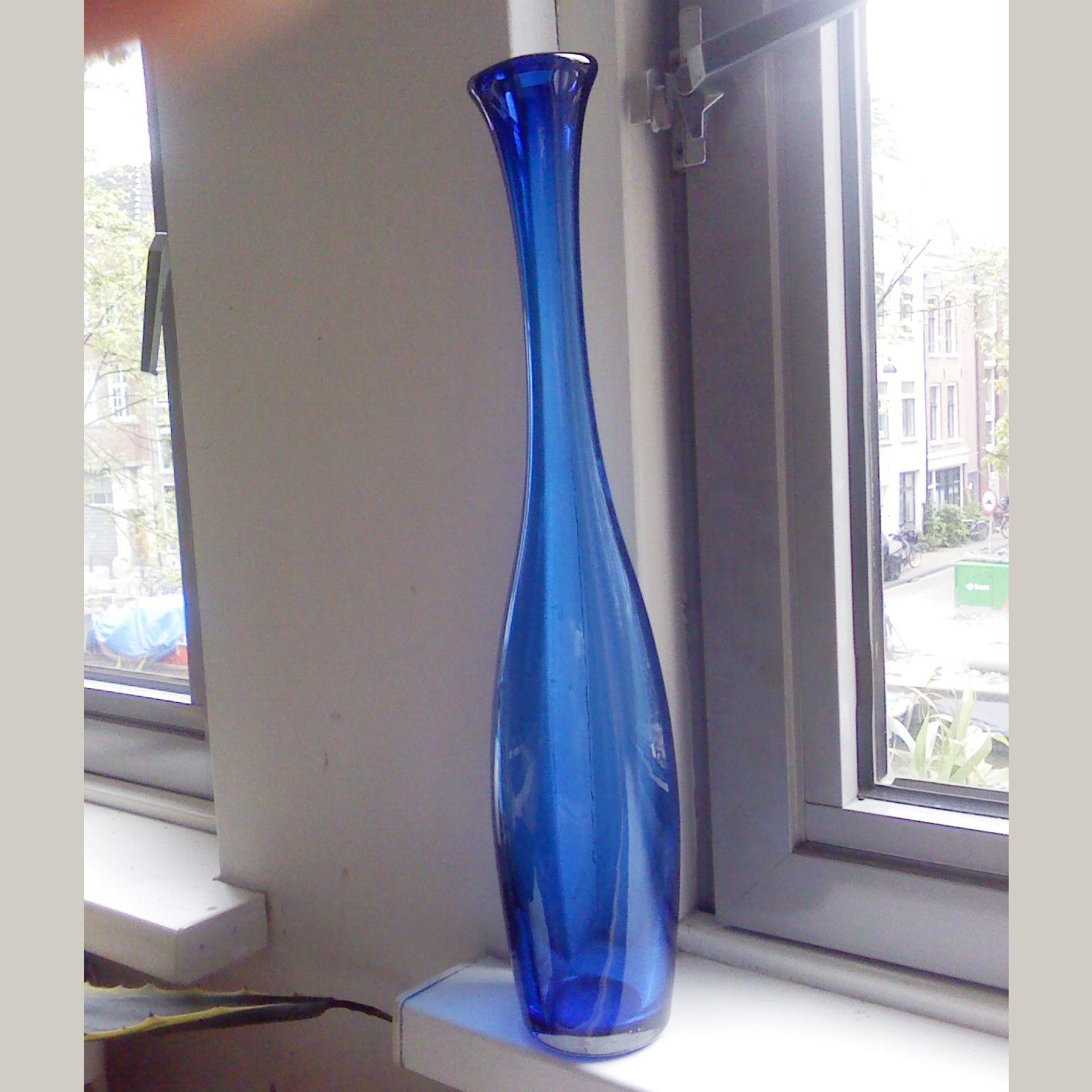 Blown Glass Two Organic Blue Hand Blown Vases by Floris Meydam and Siem Van De Marel For Sale