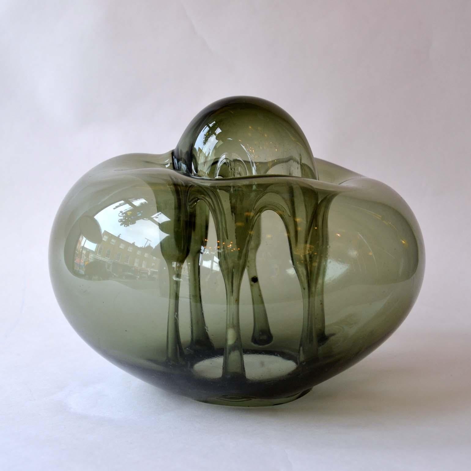 Late 20th Century Two Organic Freeform Hand Blown Glass Sculptures, Czech, 1970s