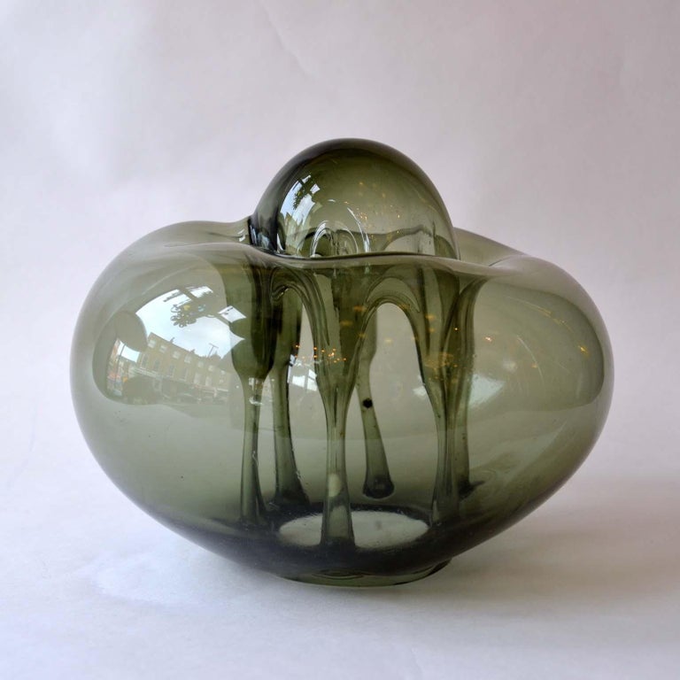 Two Organic Freeform Hand Blown Glass Sculptures, Czech, 1970s at 1stDibs