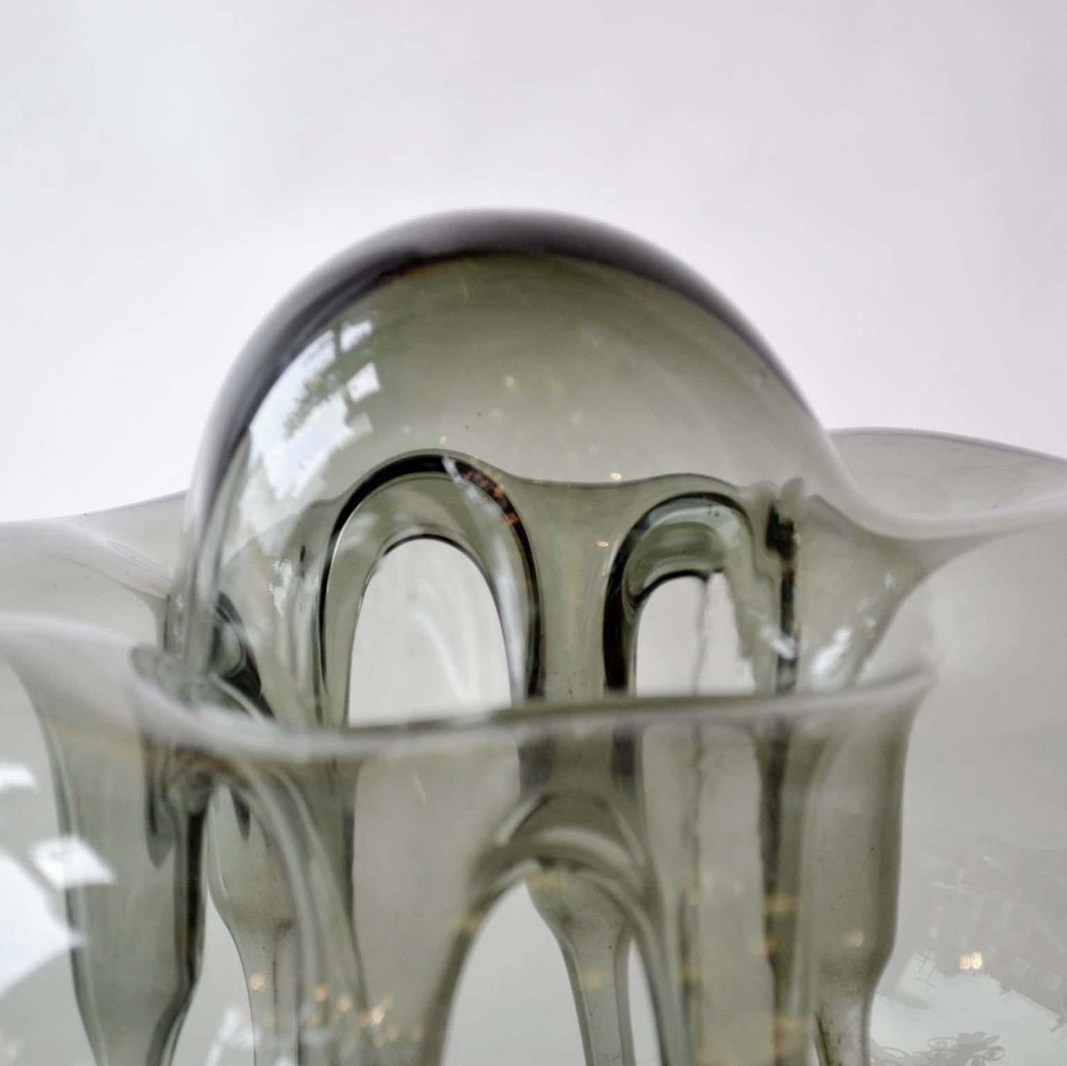 Two Organic Freeform Hand Blown Glass Sculptures, Czech, 1970s 2