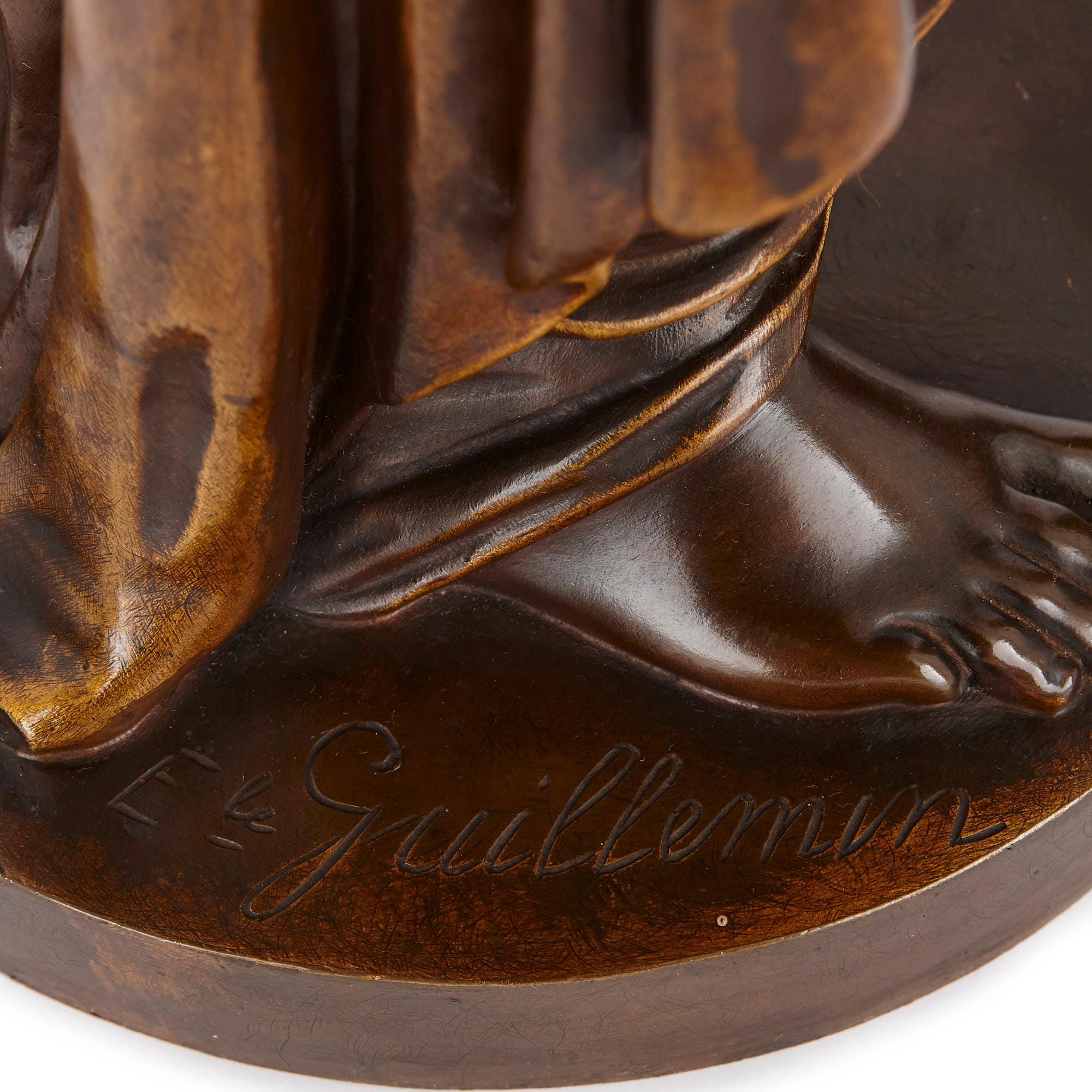 Orientalische figurale Fackeln aus patinierter und vergoldeter Bronze von Barbedienne, orientalisch im Angebot 1