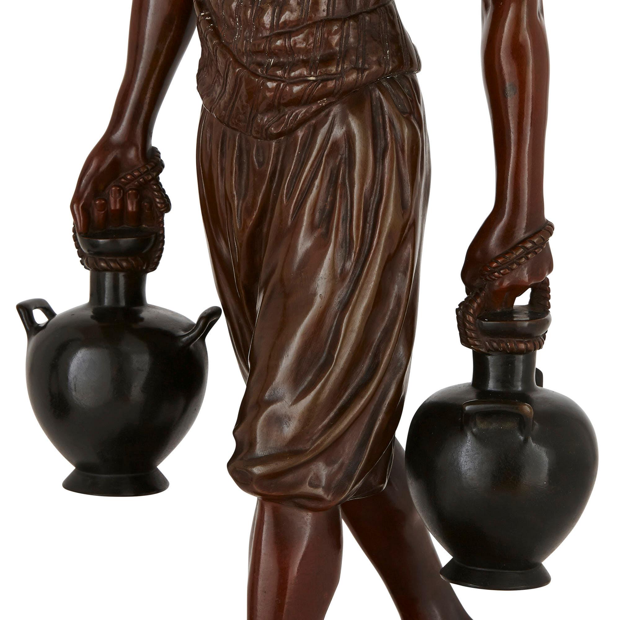 Two Orientalist Patinated Bronze Sculptures by Debut and Pinedo For Sale 1