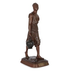 Two Orientalist Style Patinated Bronze Maquettes by Marcel Début