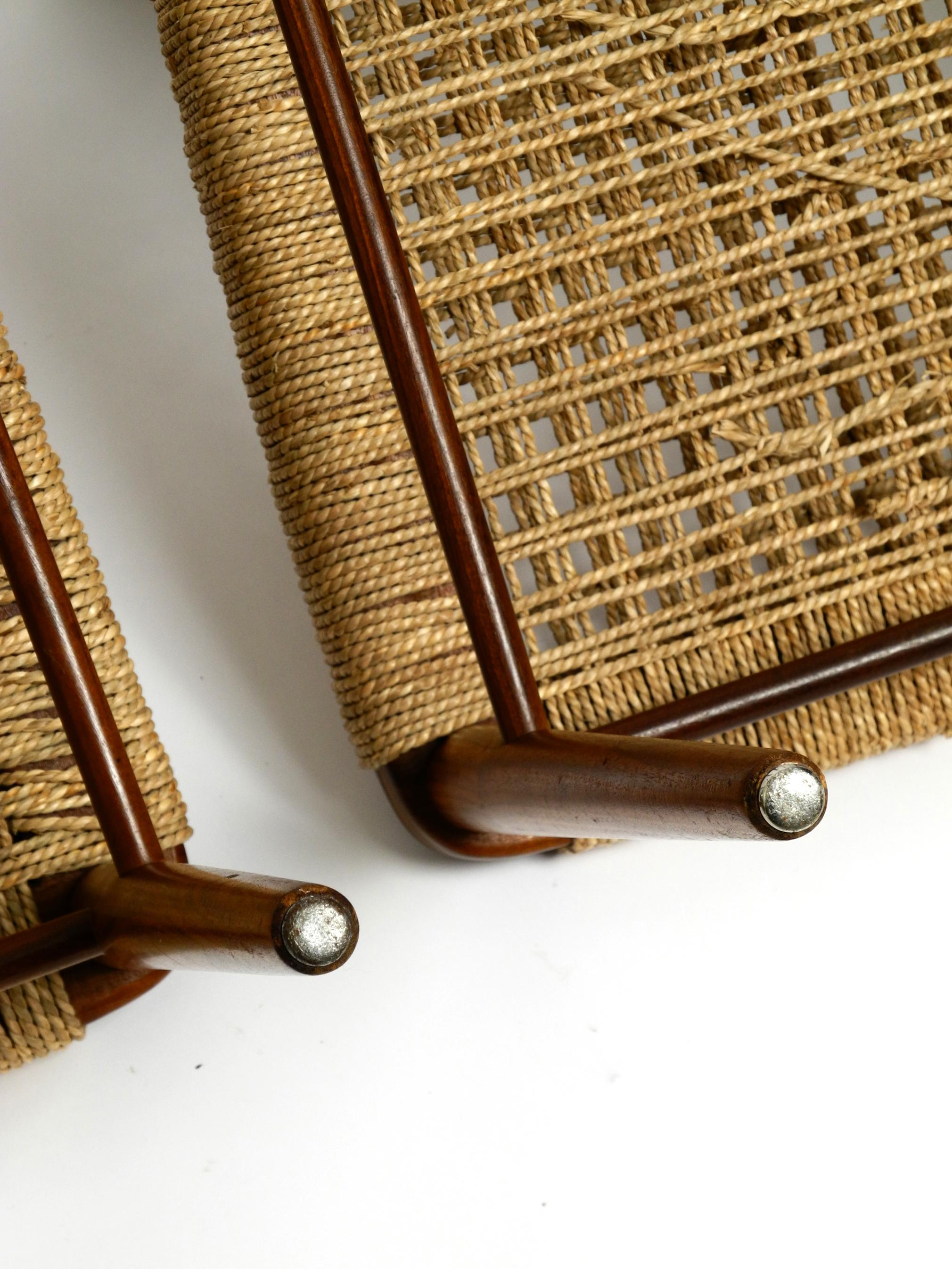 Two Original 1960s Wilkhahn Chairs Made of Walnut with Wicker Cane For Sale 8