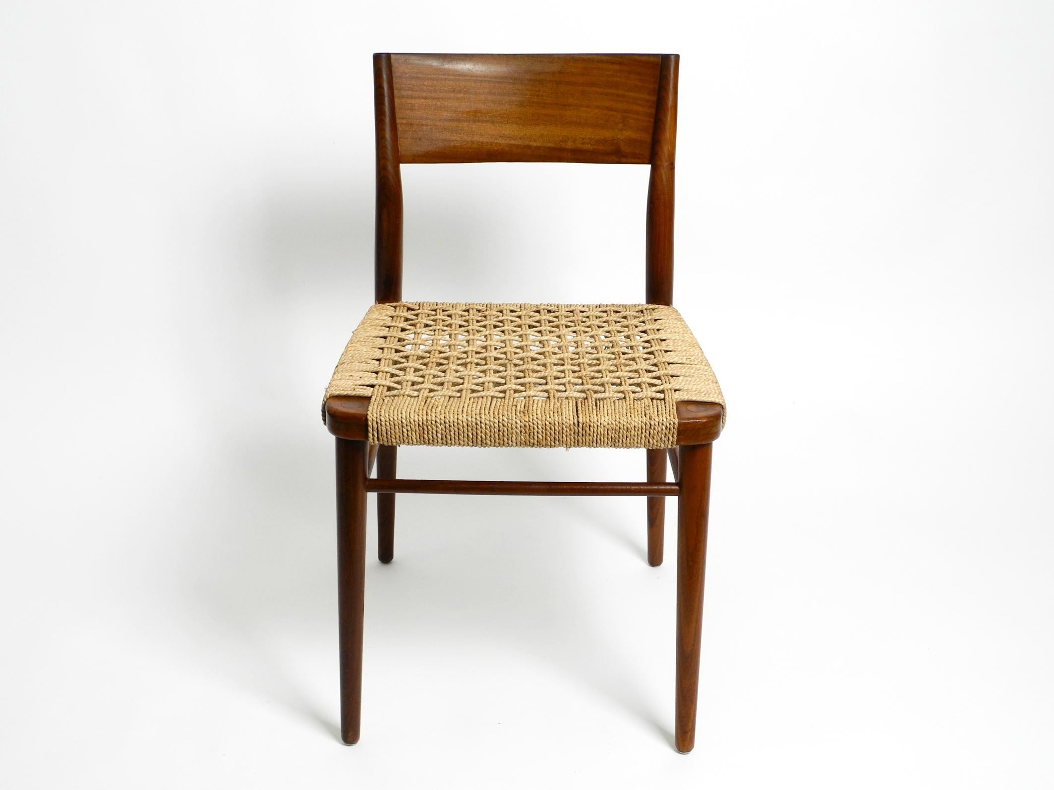 Two Original 1960s Wilkhahn Chairs Made of Walnut with Wicker Cane For Sale 9