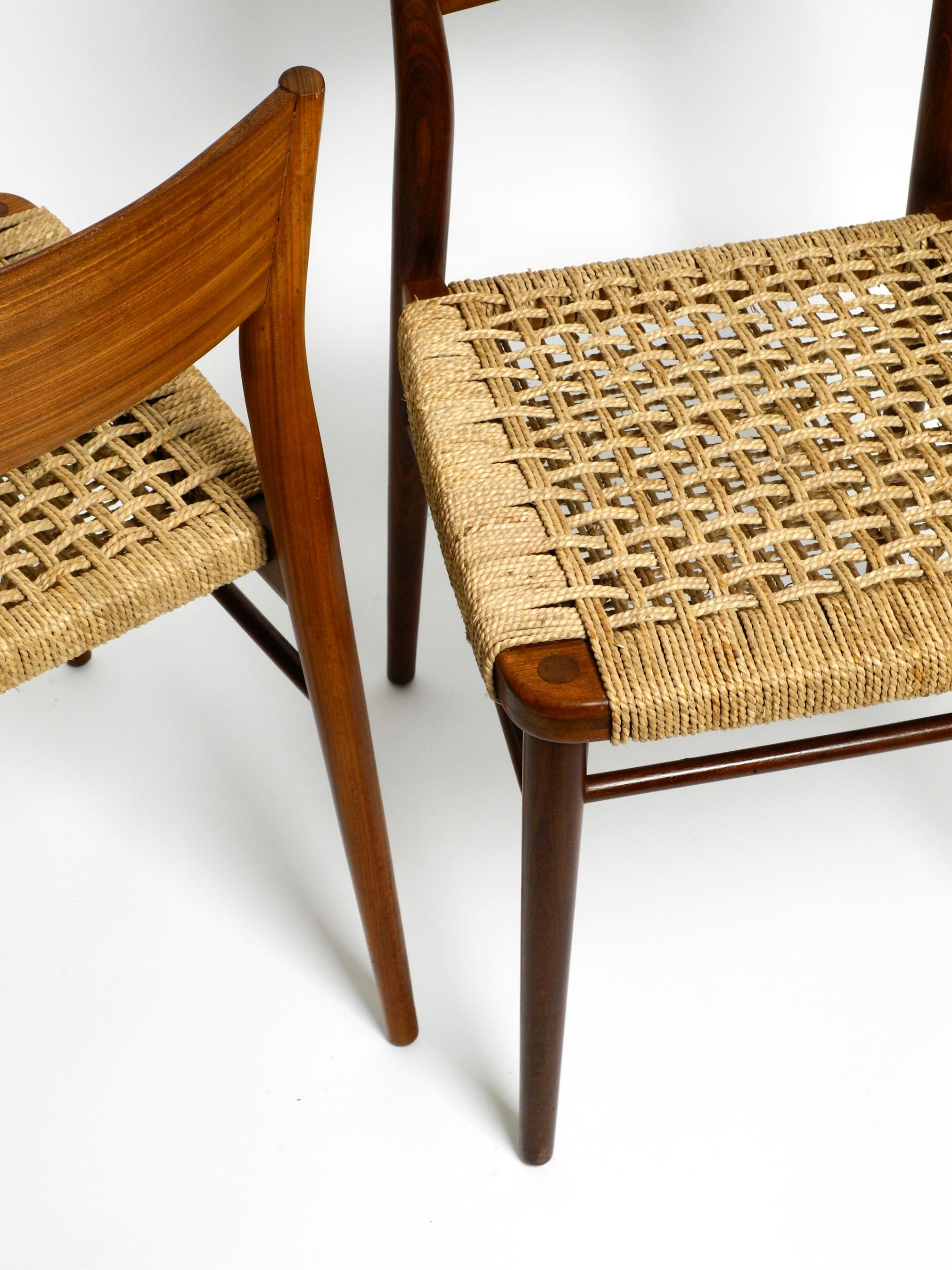 Two Original 1960s Wilkhahn Chairs Made of Walnut with Wicker Cane In Good Condition For Sale In München, DE