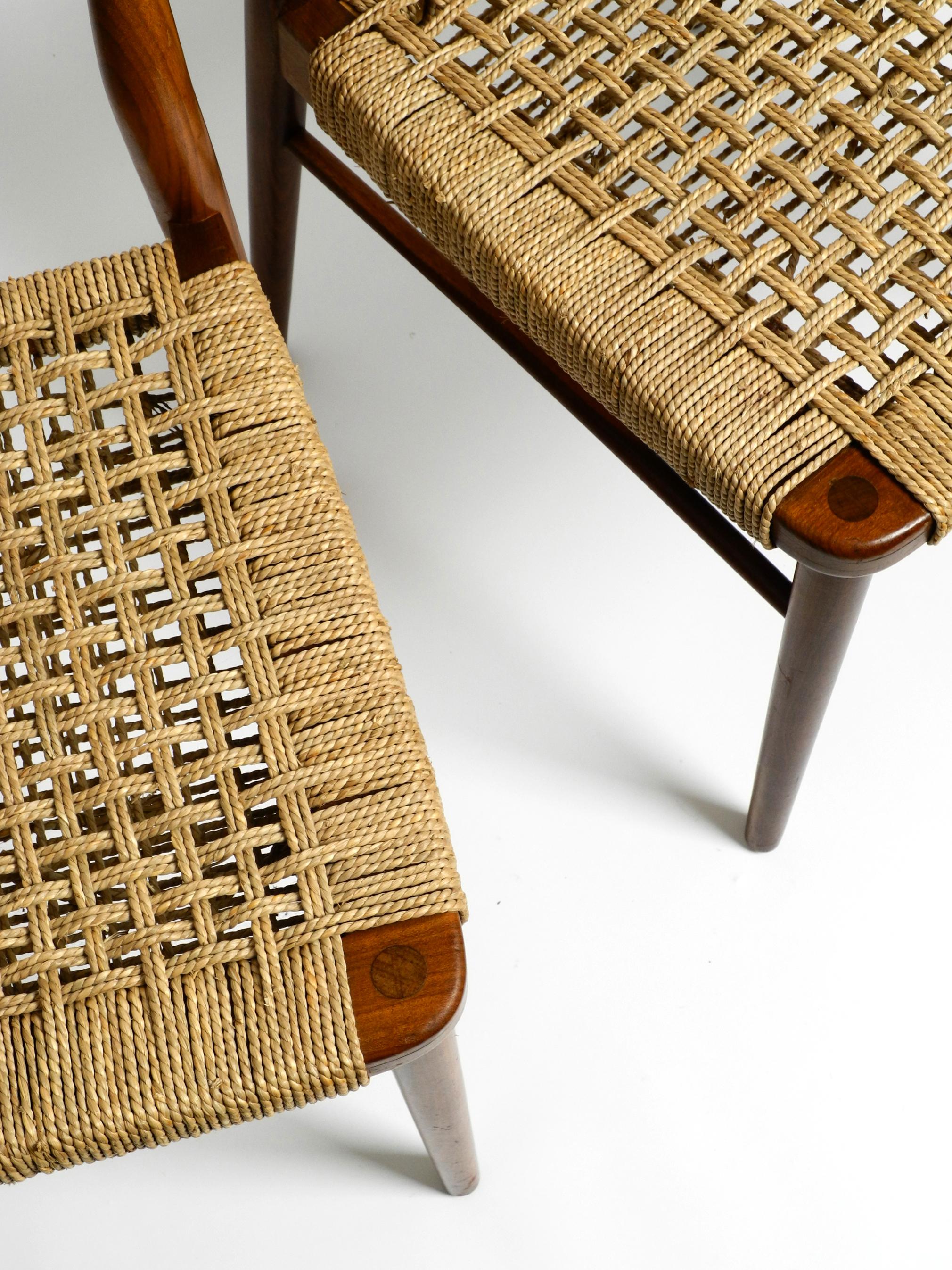 Mid-20th Century Two Original 1960s Wilkhahn Chairs Made of Walnut with Wicker Cane For Sale
