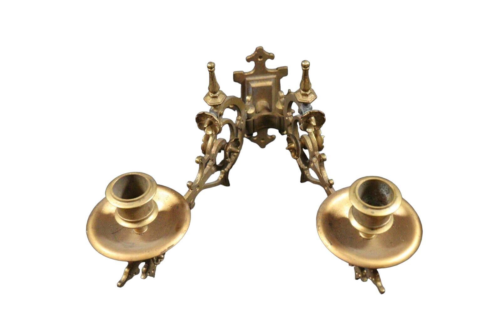 Two Original Bronze Art Nouveau Candle Sconce for a Piano or Wall Germany, 1890s In Good Condition For Sale In Nuernberg, DE