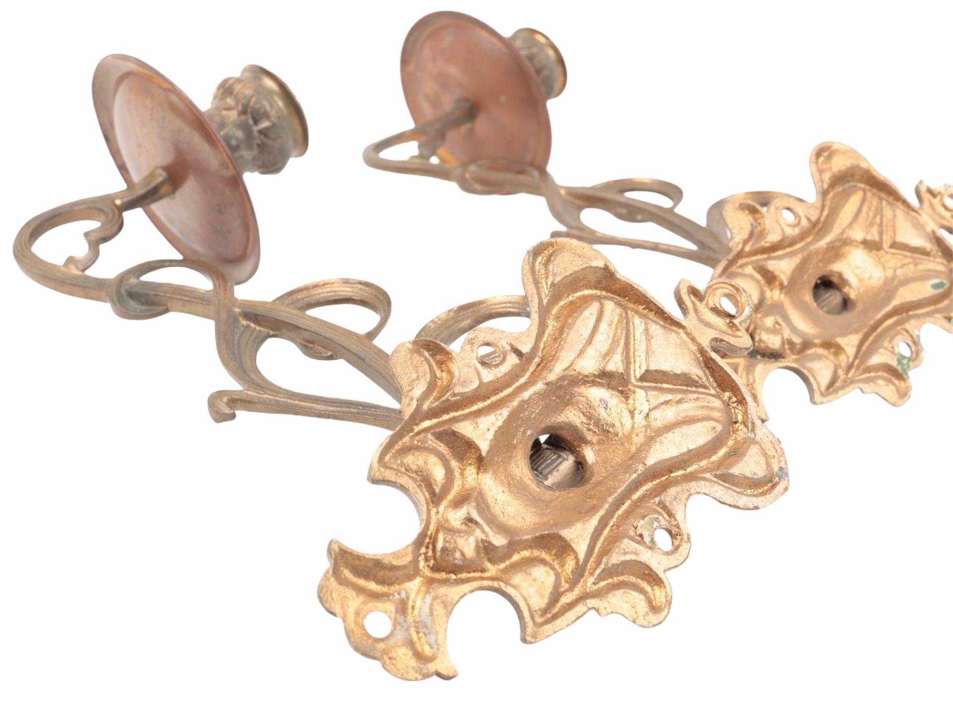 19th Century Two Original Bronze Art Nouveau Candle Sconce for a Piano or Wall Germany, 1890s