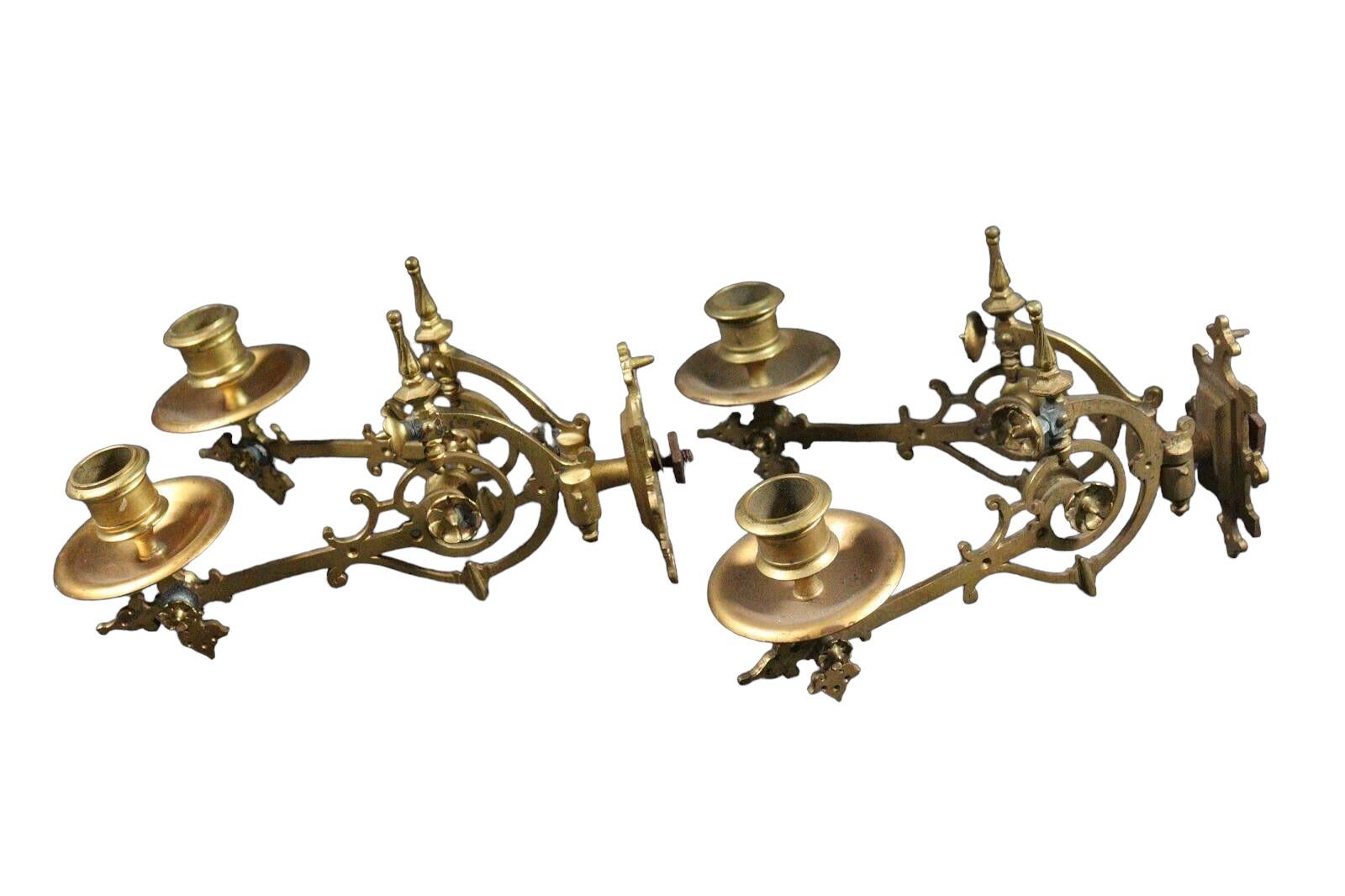 Originaler Jugendstil-Kerzenleuchter aus Bronze für Klavier oder Wand, Deutschland, 1890er Jahre im Zustand „Gut“ im Angebot in Nuernberg, DE