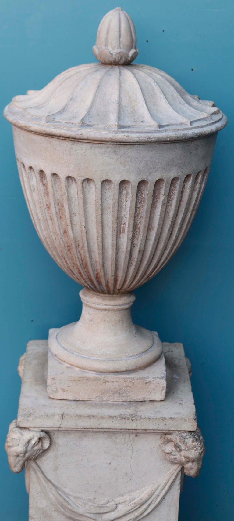 Two Original Coade Stone Urn Finials For Sale at 1stDibs
