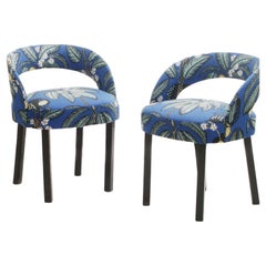 Two Original J.Hoffmann & Oswald Haerdtl Chairs Art Deco New Fabric Josef Frank