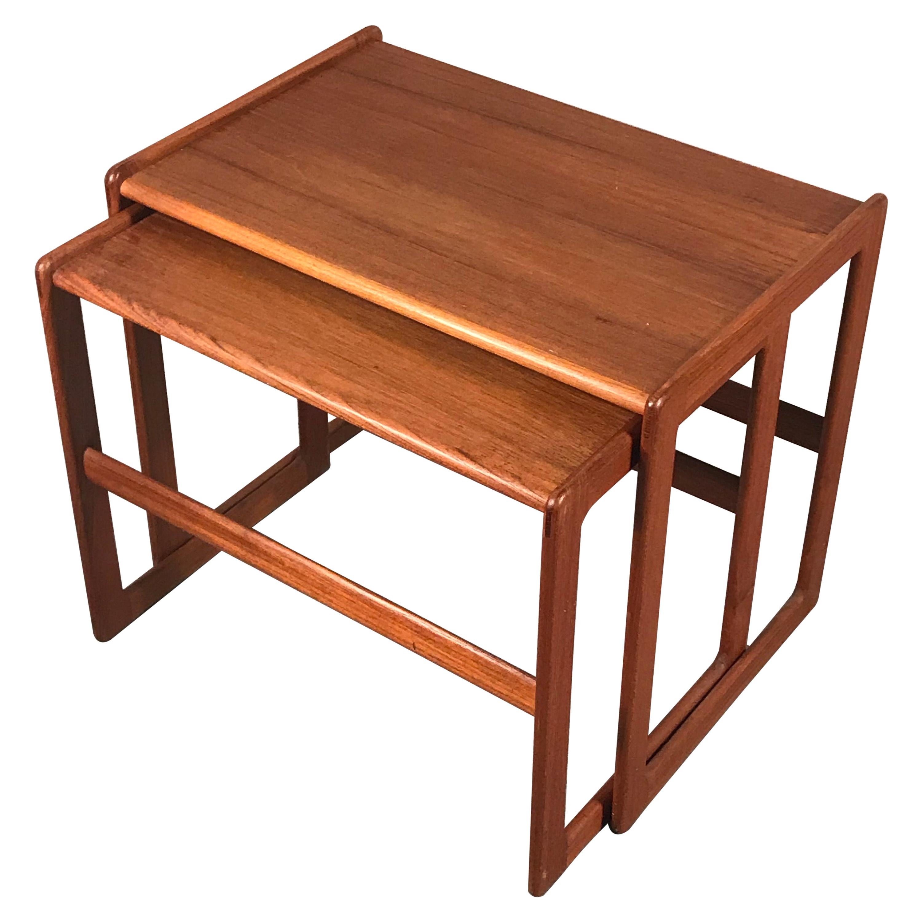 Two Original Mid-Century Nesting Tables by Morgen-Kohl, Denmark, 1960's For Sale
