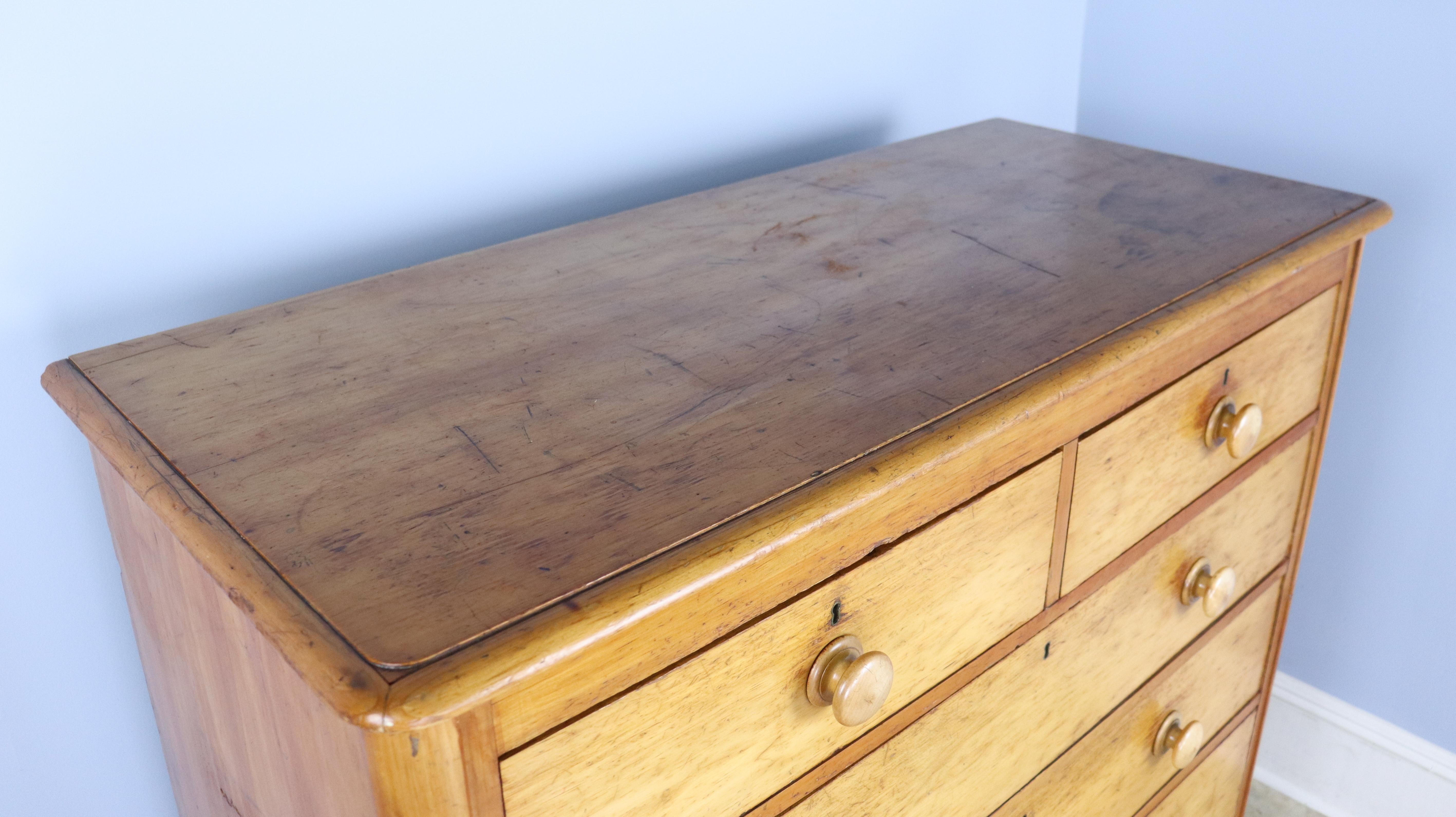 Two-over-four 19th Century Pine Chest of Drawers 1