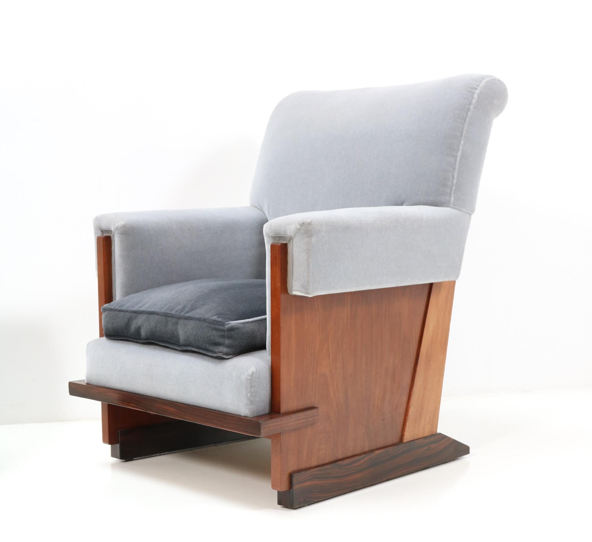 Two Padouk Art Deco Modernist Lounge Chairs by Hendrik Wouda for Pander, 1929 1