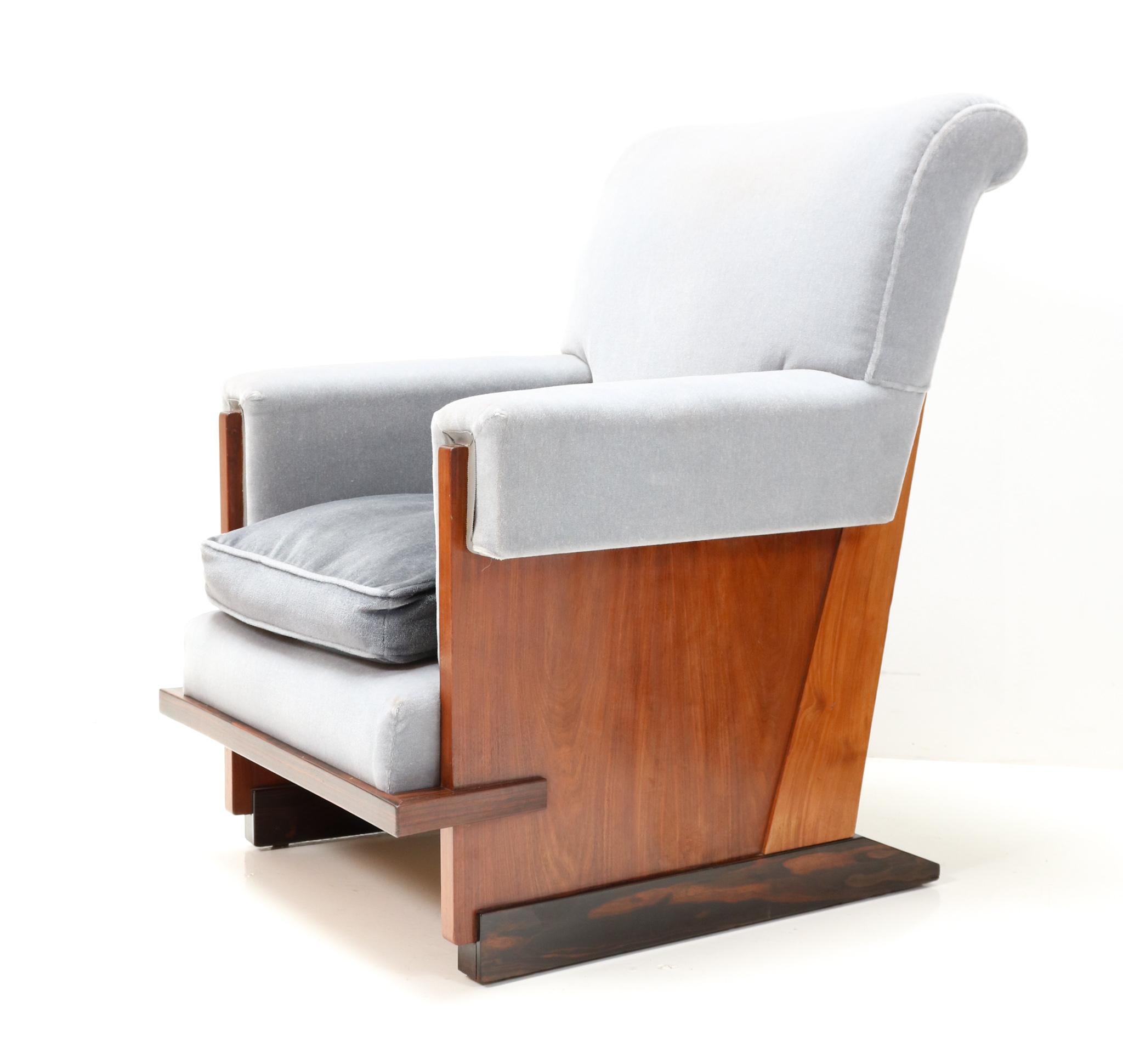 Two Padouk Art Deco Modernist Lounge Chairs by Hendrik Wouda for Pander, 1929 2