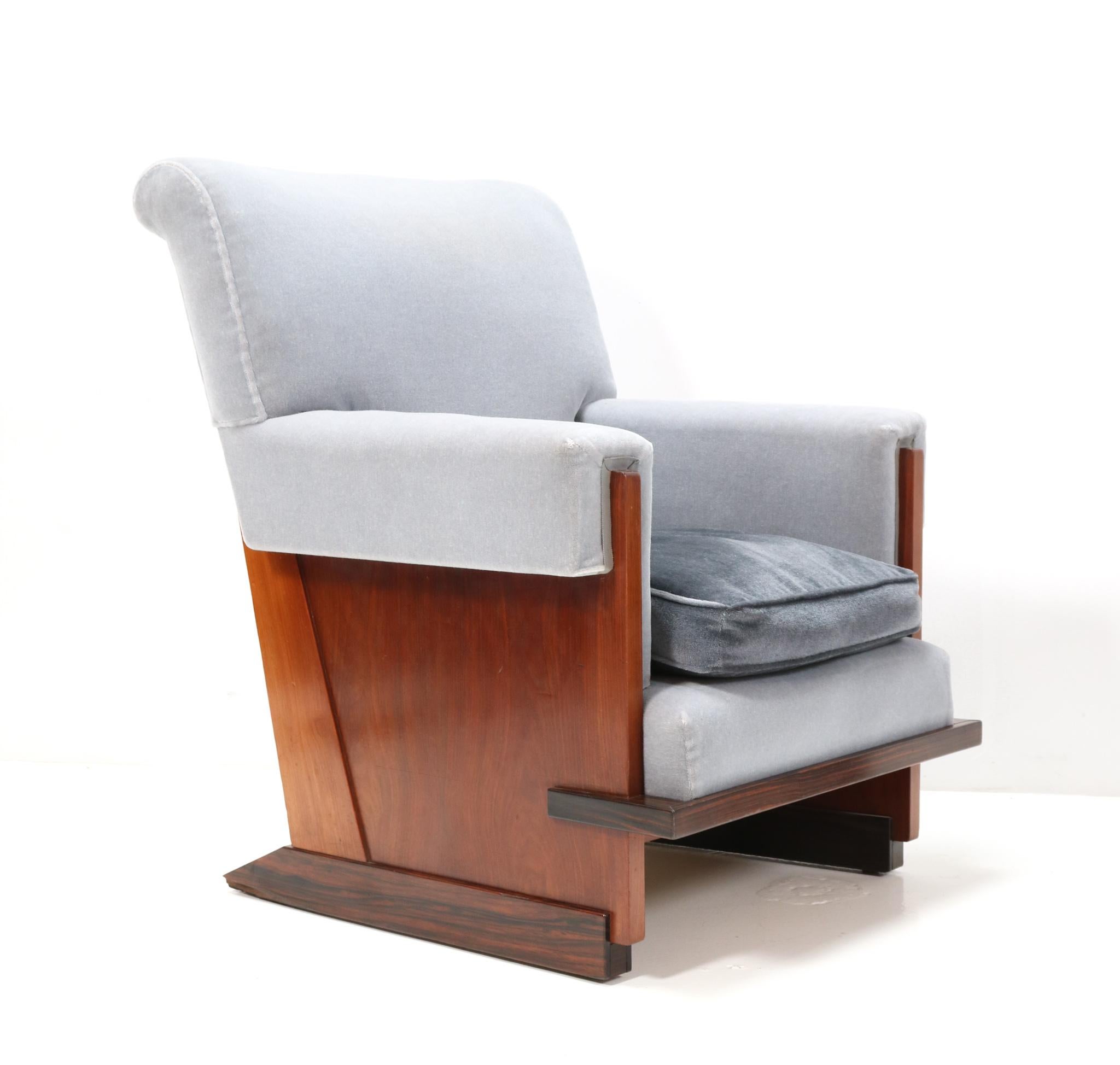 Two Padouk Art Deco Modernist Lounge Chairs by Hendrik Wouda for Pander, 1929 3