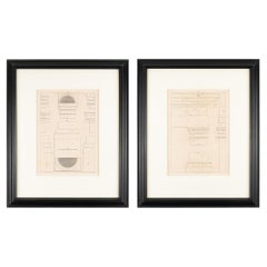 Two pages from "I Quattro libri dell'architettura" by Andre Palladio, c. 1715-20