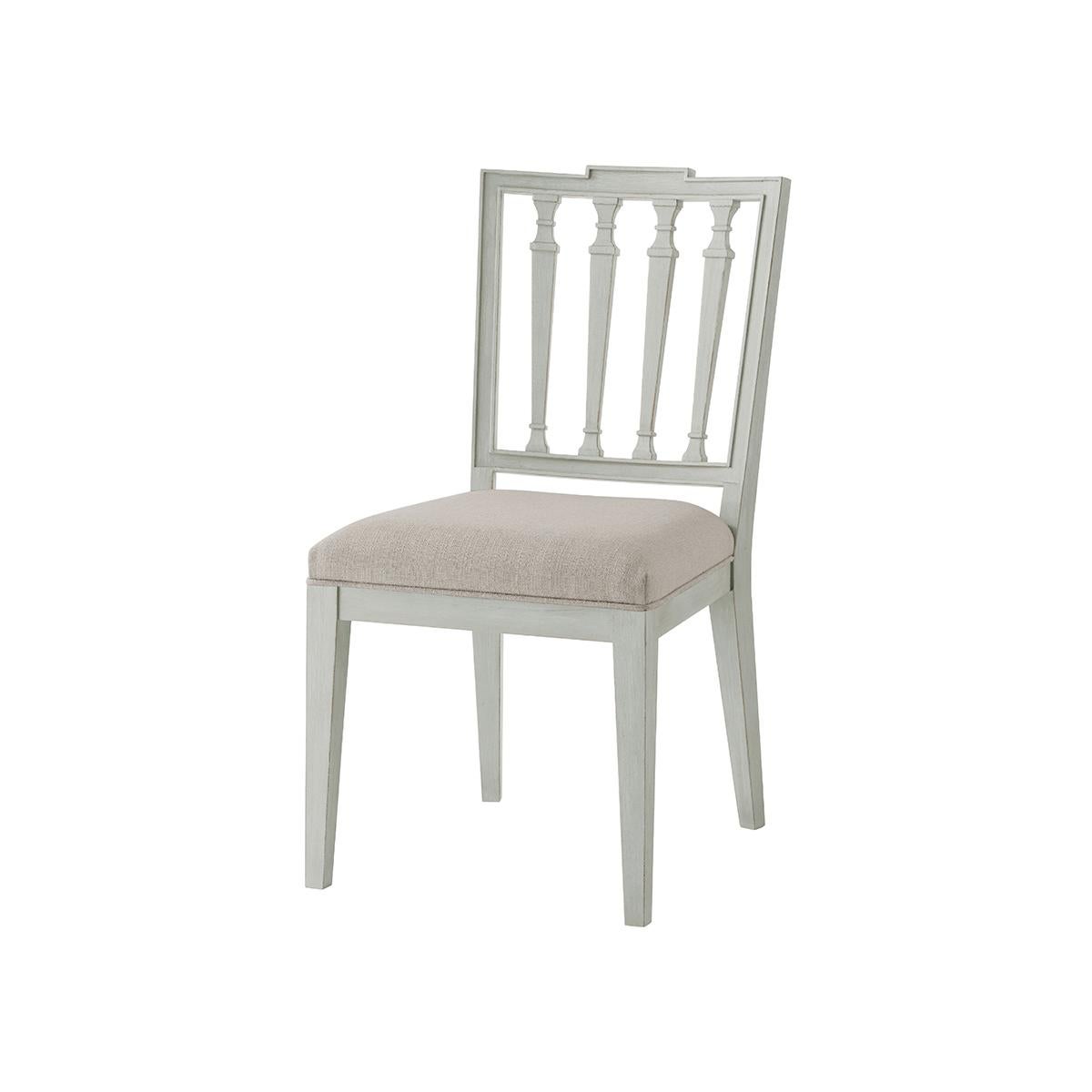 Neoclassical Two Painted Classic English Dining Chairs For Sale