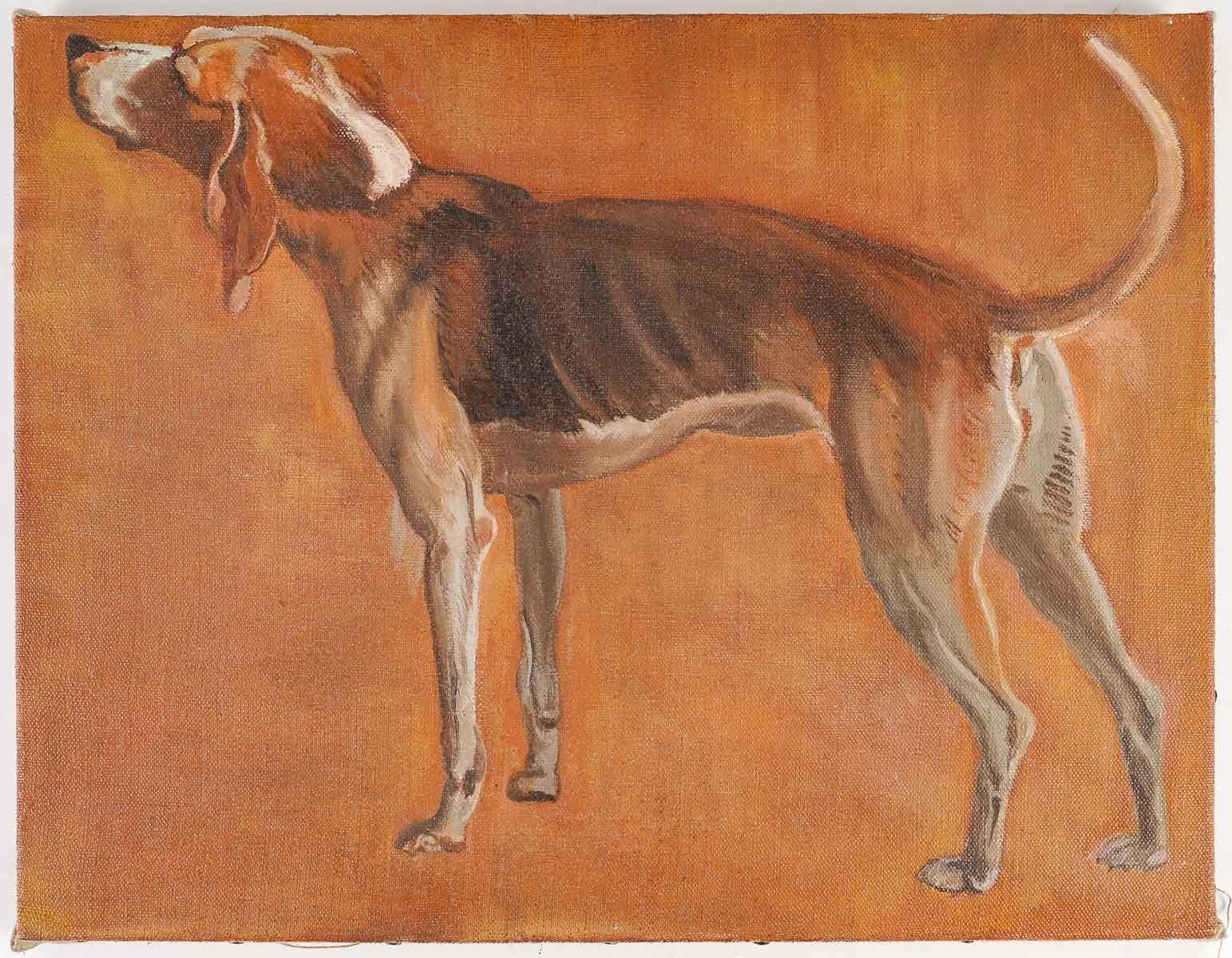 Moderne Deux peintures, Portrait de chien, XXème siècle. en vente