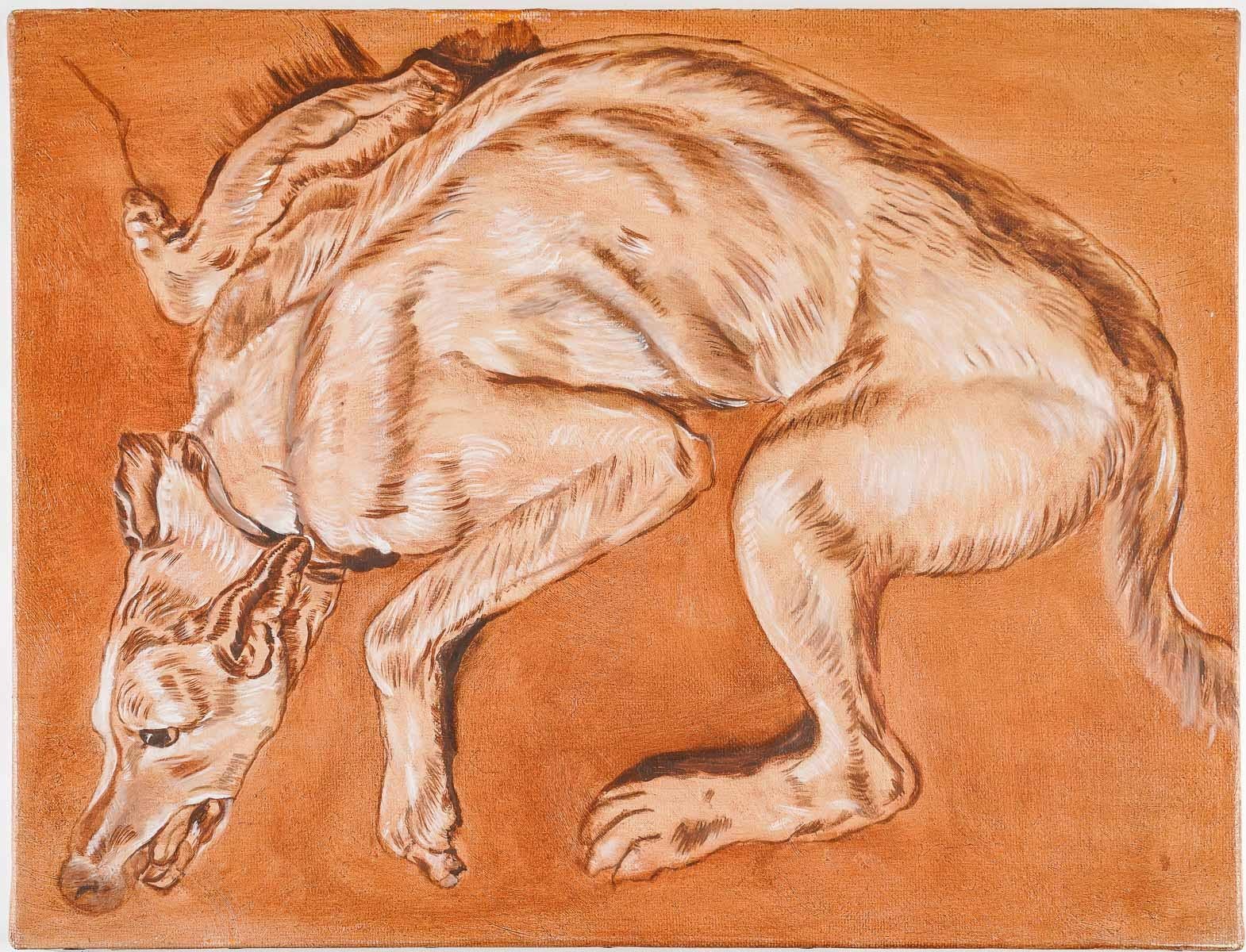 Français Deux peintures, Portrait de chien, XXème siècle. en vente