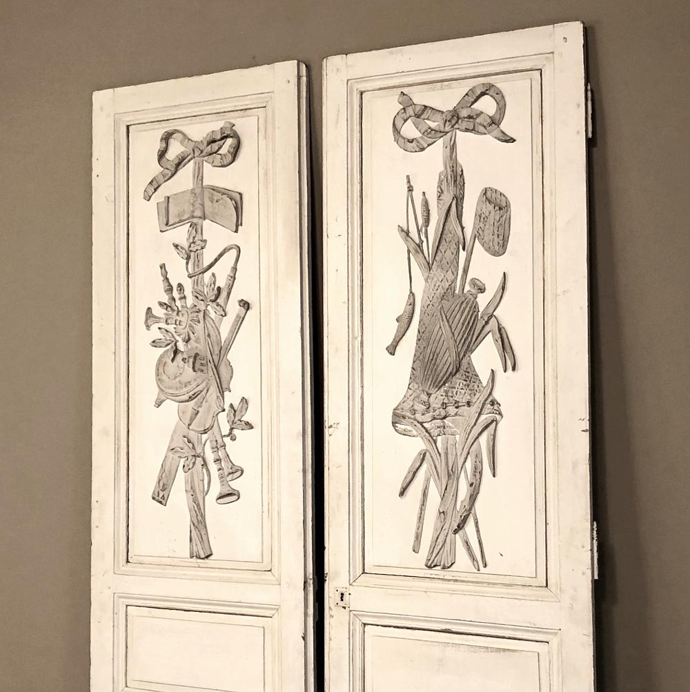 Two Pair 19th Century French Louis XVI Painted Interior Doors For Sale 2