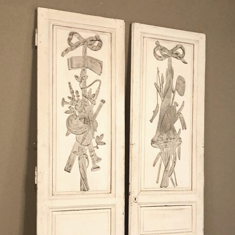Two Pair 19th Century French Louis XVI Painted Interior Doors For Sale 3